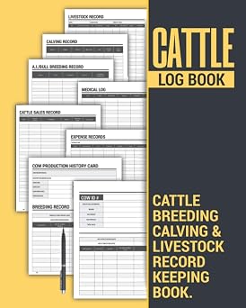 Cattle Log Book | Cattle Breeding, Calving, and Livestock Record Keeping Book with Space for Individual Cow Records Pages, Immunizations & Medical ... Sheets. Makes a Great Cattle Rancher Gift.