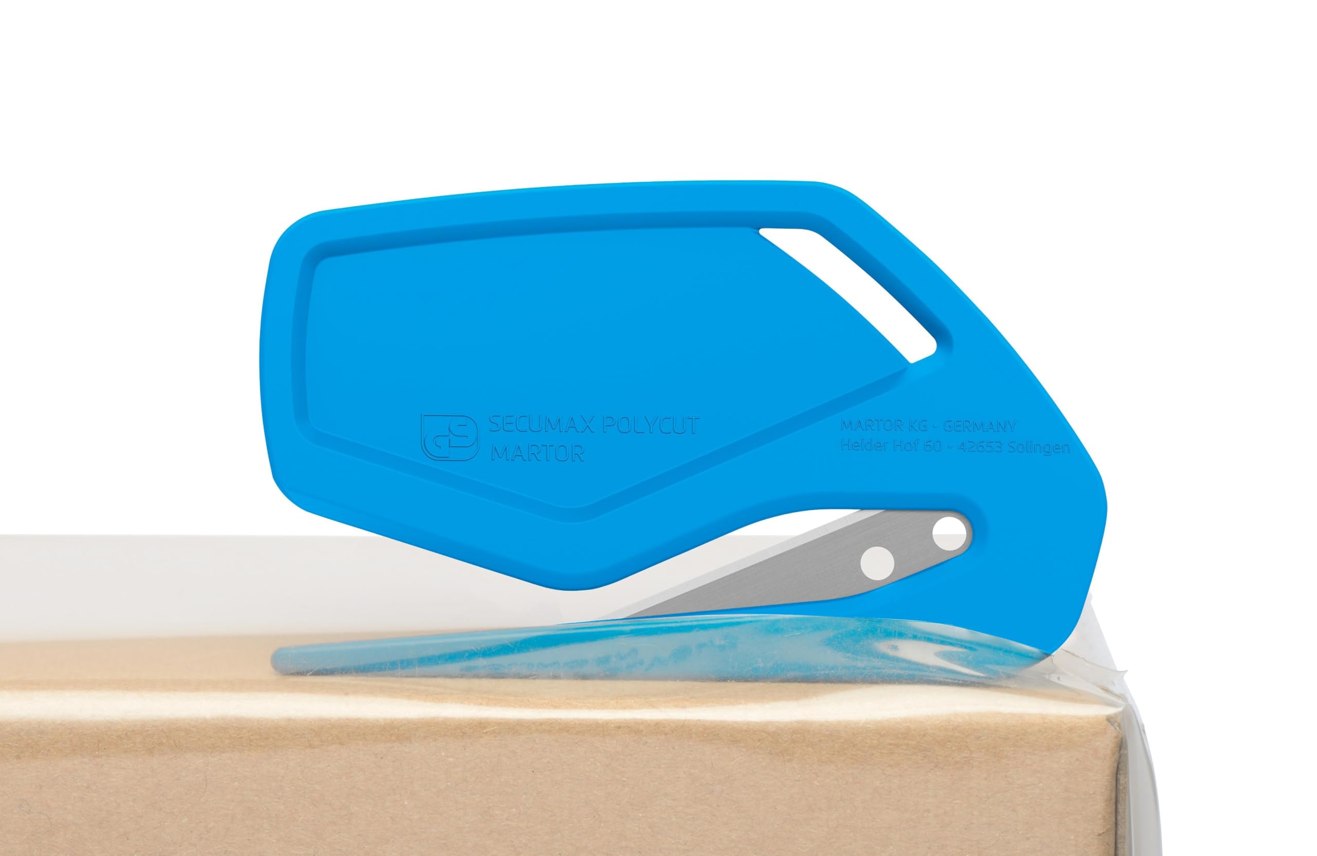 MARTOR 100 x Cuchillos de seguridad, Hoja oculta, SECUMAX POLYCUT, Cúter profesional, ligero, plástico, Para diestros y zurdos | Cúter desechable, ojal, punta afilada, film & cuerdas, diestros & zurdos, producción. No. 8500012.16