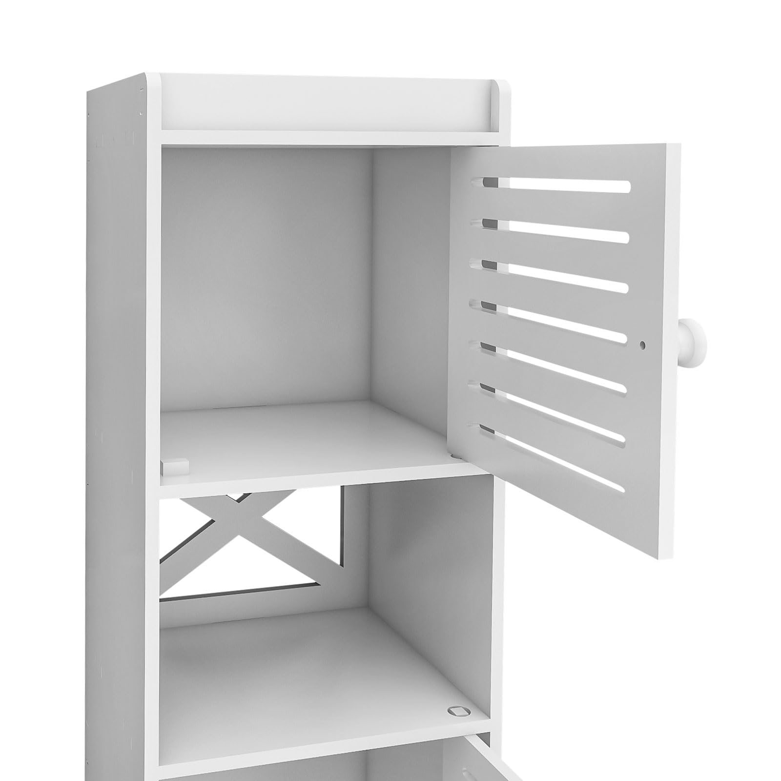 Houten Badkamerkast – Ruimtebesparende Toiletopbergkast met Planken