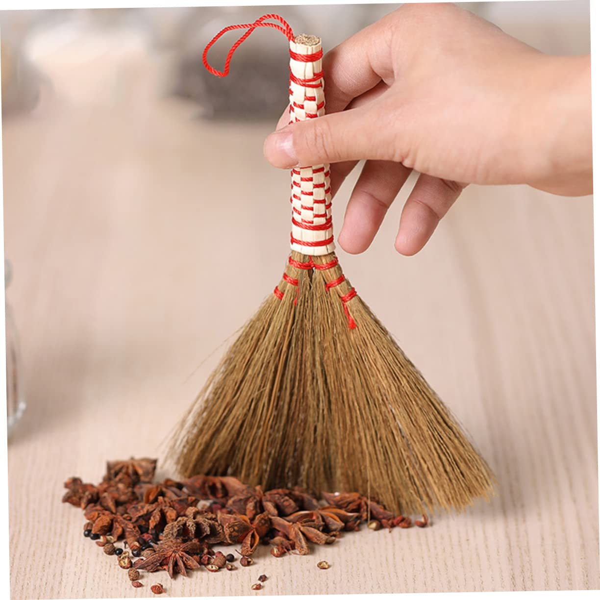Beavorty 1 Set Mini Broom Set Cleaning Brush with Dustpan Cleaning Broom Dustpan Cleaning Supplies Convenient Mini Broom Mini Dustpan Multi-Function Small Broom Desktop Cleaning Broom