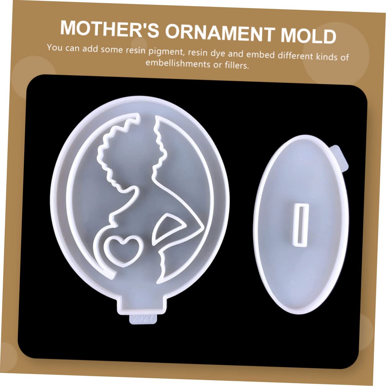 Housoutil 5 Ensembles Moule d'ornement d'amour Ornements Fondant Silicium Outil de Moulage d'ornement Moule de Parure fête des mères Moule décor Femme Enceinte Gel de silice Blanche