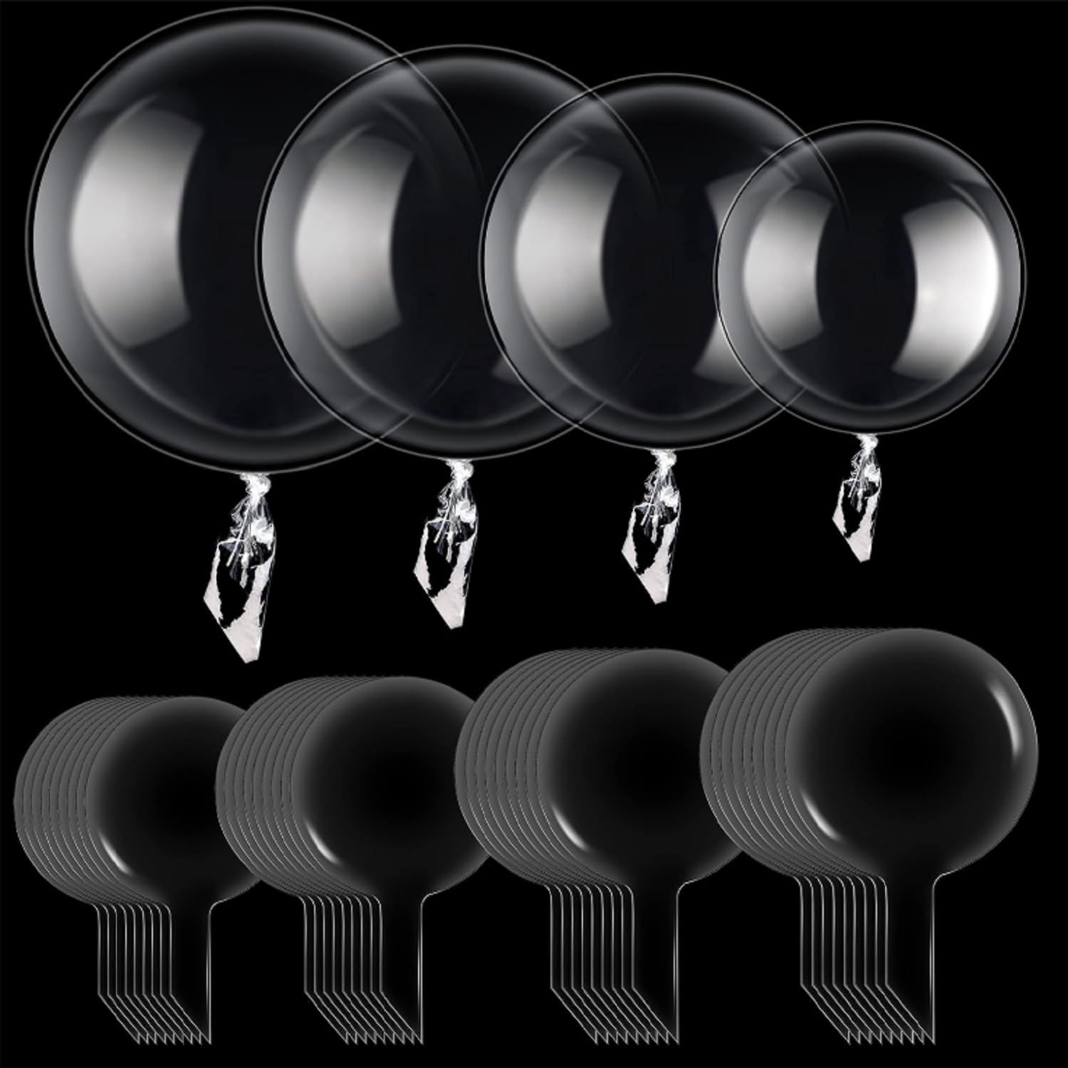 Bobo Balloons Kit 40Pcs Baloon Arch Kit, Clear Balloons Decor For Birthdays, Weddings, Baby Showers, Durable TPU-Party Decorations(12/20/24/36-Inch)