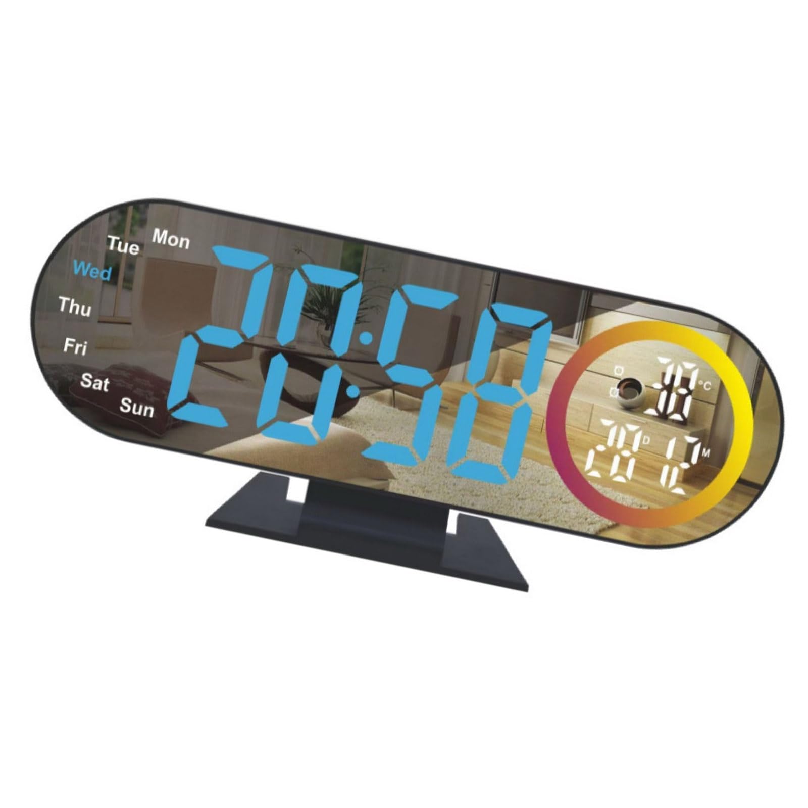 HDOYTXXM Projection Clock for Bedroom Ceiling, Alarm Clocks with 180° Rotatables Projectors, Date Temperature and Weekday Weekends Projection Clock for Bedroom Ceiling