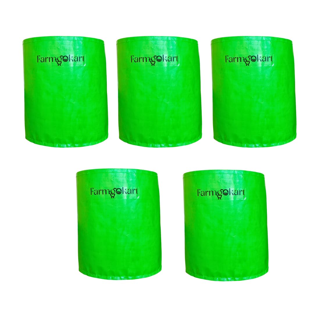 farmgokart | 15 INCH (H) x 15 INCH (W) Plants Grow Bags | HDPE UV Protected 300 Micron Round Green Colour | Pack of 5 | (B0CKDTFCZT) Amazon Price History, Amazon Price Tracker