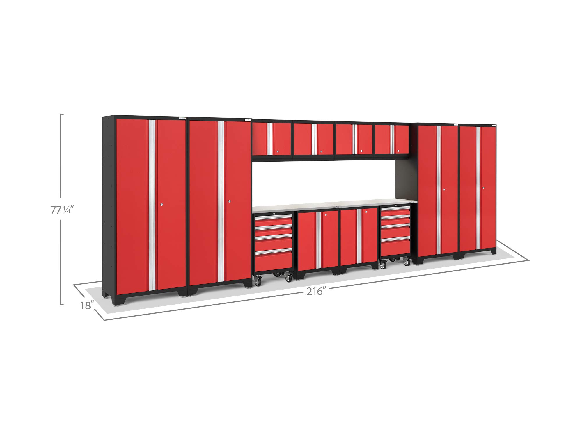 NewAge Products Bold Series Red 14 Piece Set, Garage Cabinets, 50639