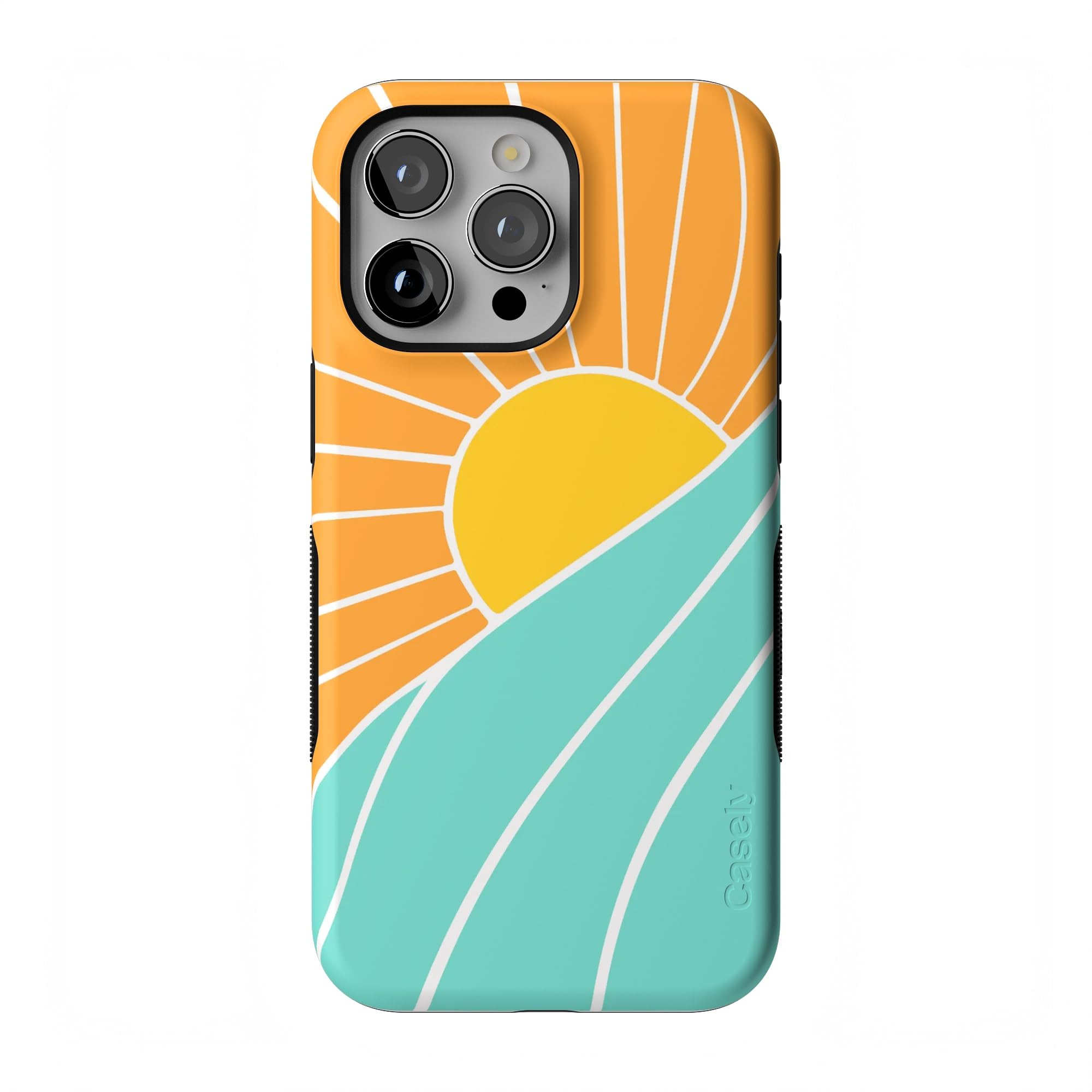 Casely iPhone 15 Pro Case | Waves & Rays | Sunshine | Bold Protective Design | Compatible with MagSafe