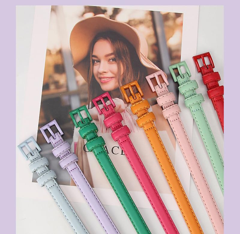 COTIM COYIN Women's Skinny Leather Belts with Metal Buckle for Dresses, Pants, Jeans4