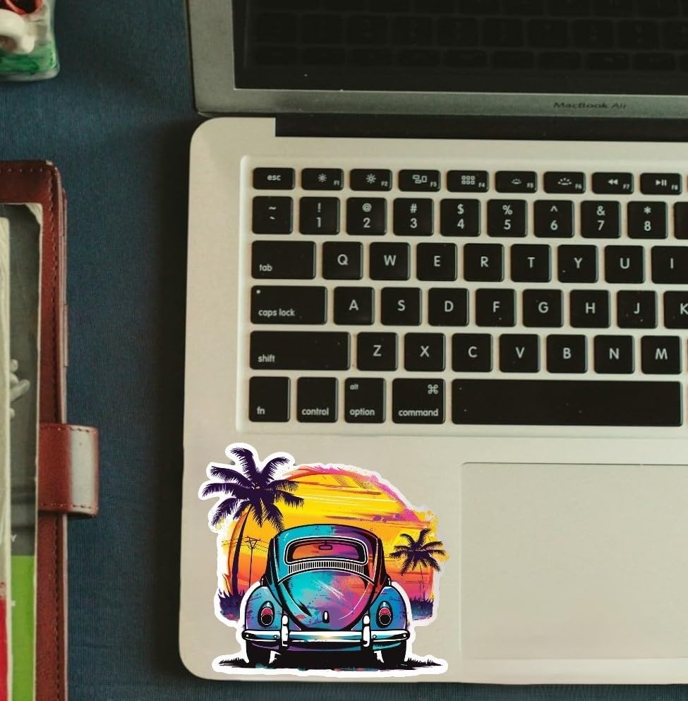 Image of Cool Summer Beetle Vibrant 66 Vinyl Bumper Decal Sticker for Windows, Cars, SUVs, Bikes, Laptops, Notebooks etc Waterproof (11 inch Inch)