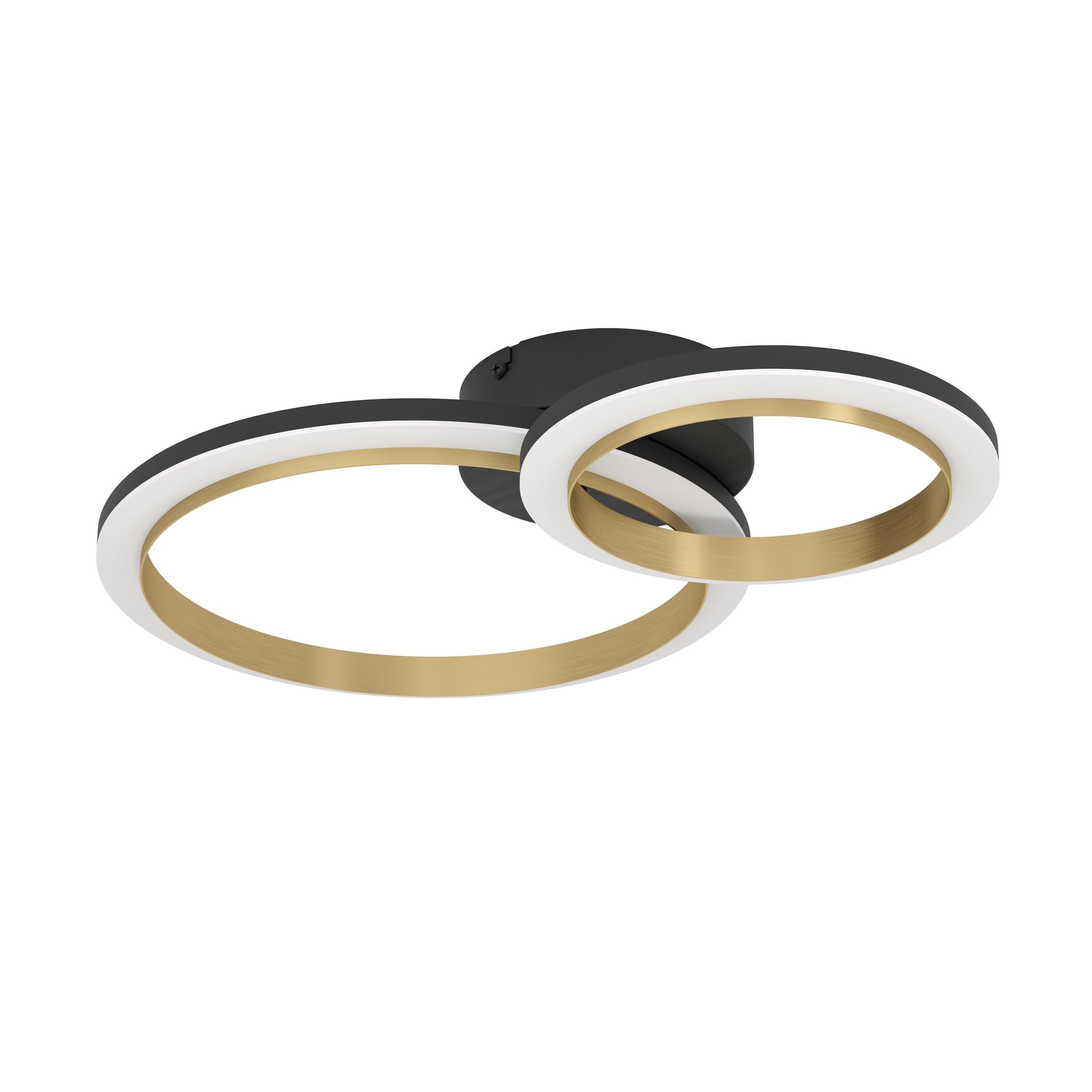EGLO Calliera Black & Brass Steel LED Circle Modern Ceiling Light