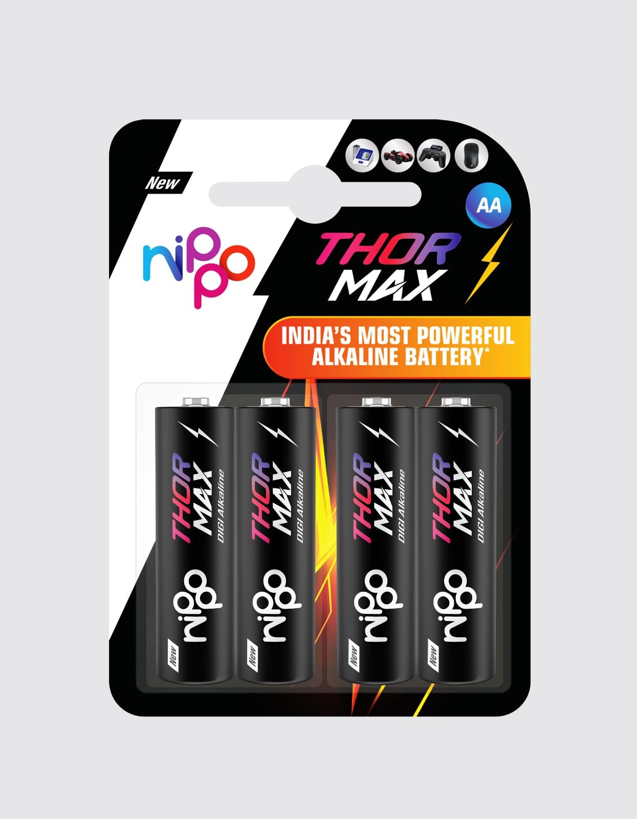 Nippo Thor MAX AA Alkaline Battery (Pack of 4)-picture-10