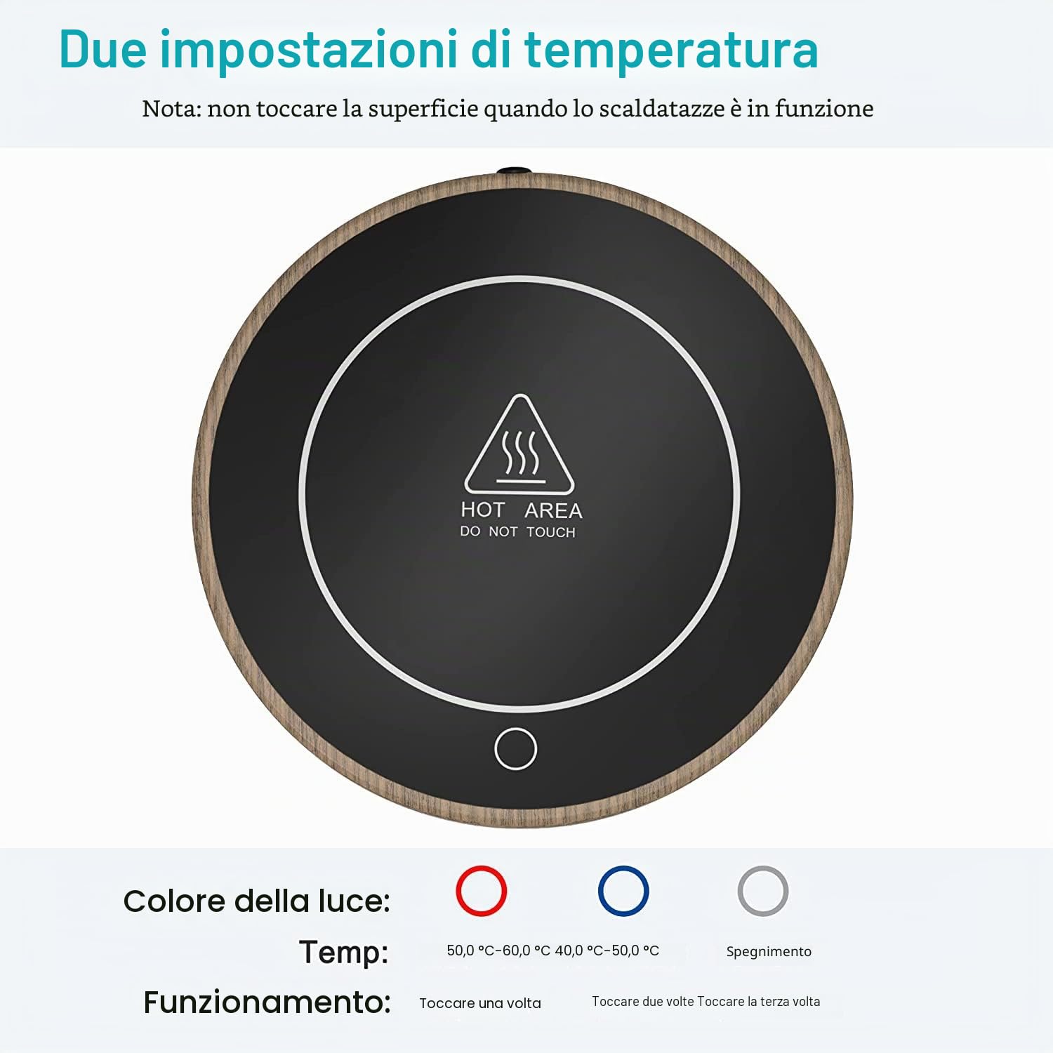 Scaldavivande Scaldatazze da Caffè con 2 Impostazioni di Temperatura e 8 Ore di Spegnimento Automatico Lo Scaldatazze Mantiene le Bevande Calde per L'ufficio e la Scrivania di Casa