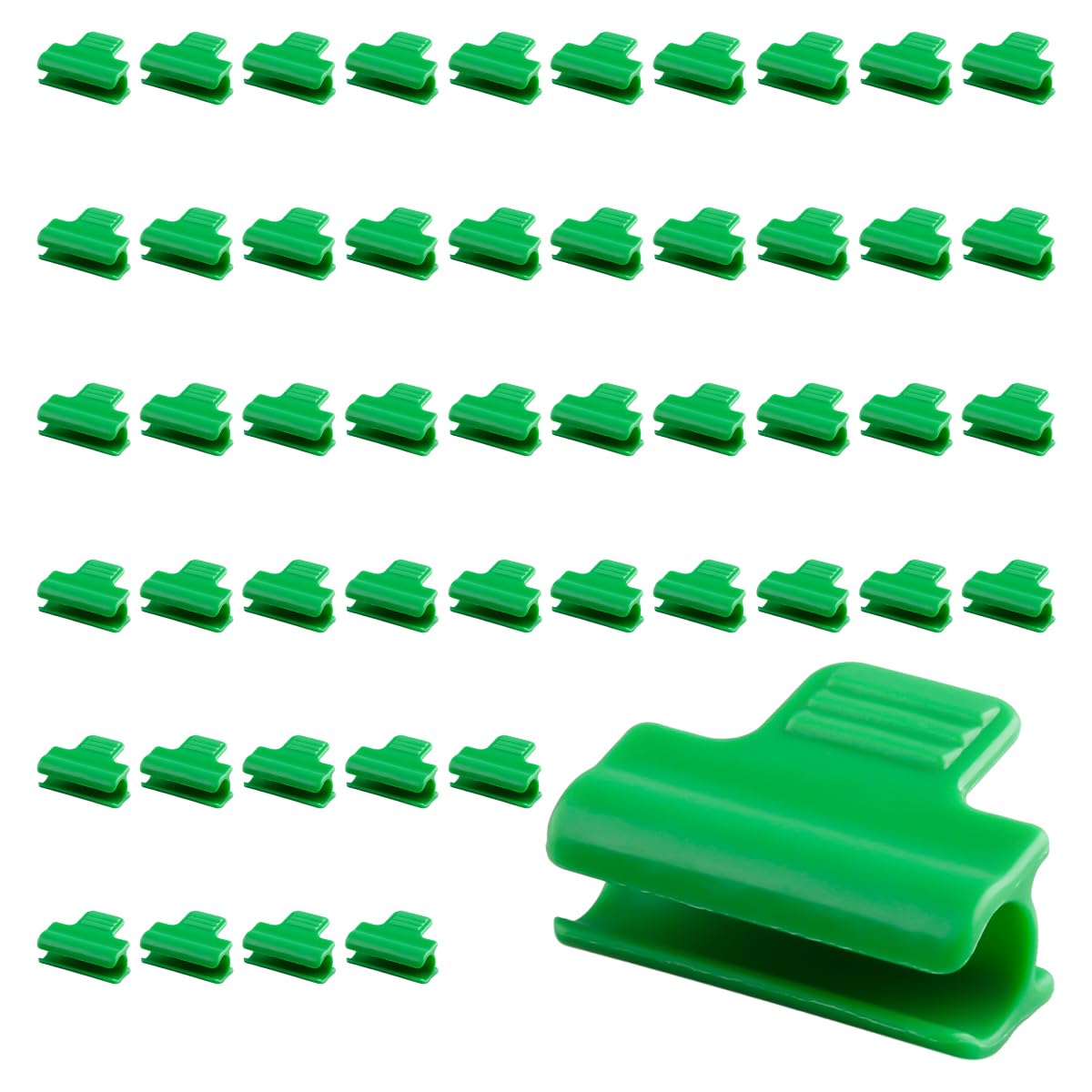 Lotsdonxia 50 Pcs Green Greenhouse Clamps, Durable PP Plastic Tunnel Hoop Clips for Garden Netting, Plant Cover, and Film Row Cover Fixation