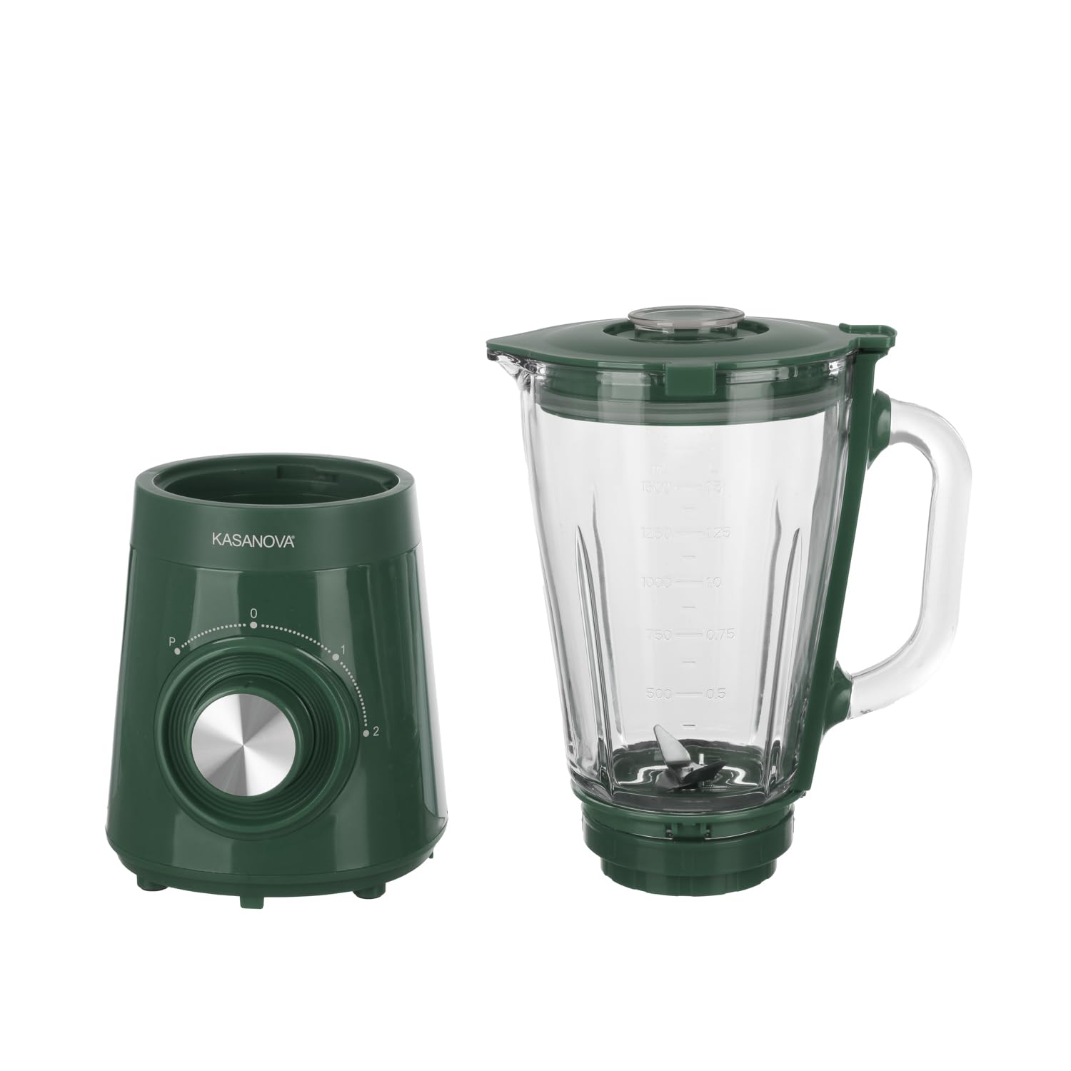 Mixeur Avec Pichet En Verre 1,5 L - Vert, 2 Vitesses + Fonction Pulse, Pour Soupes Et Smoothies