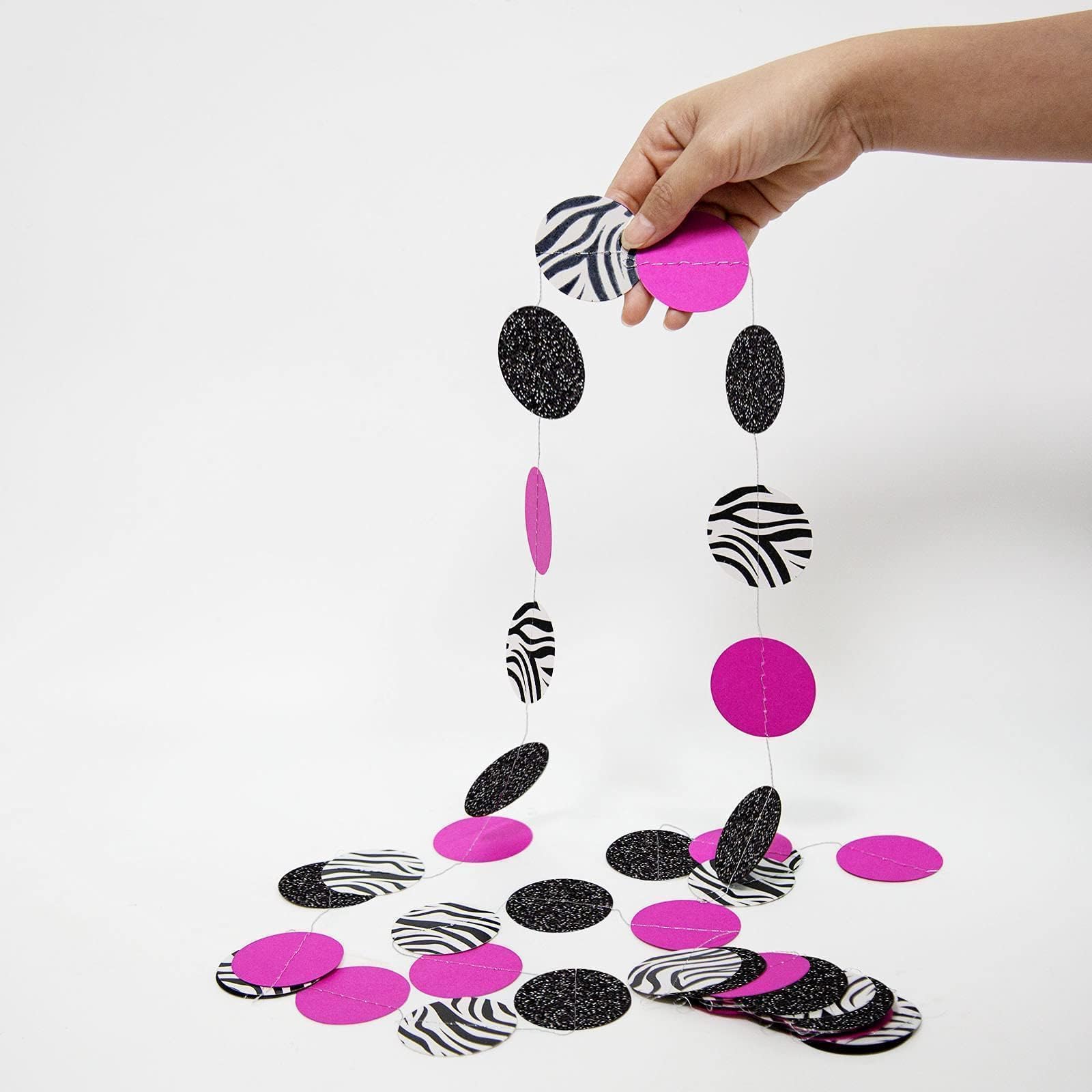 Cheerland Zebra Streifen Girlande – 4er Set, Je 4 M, Glitzer, Für Safari-Party & Deko