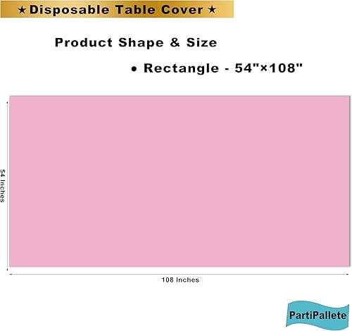 Miniatura 5 de Paquete de 3 manteles de plástico de alta calidad desechables de 54 x 108 pulgadas, manteles rectangulares de PEVA para fiestas, cumpleaños, bodas,