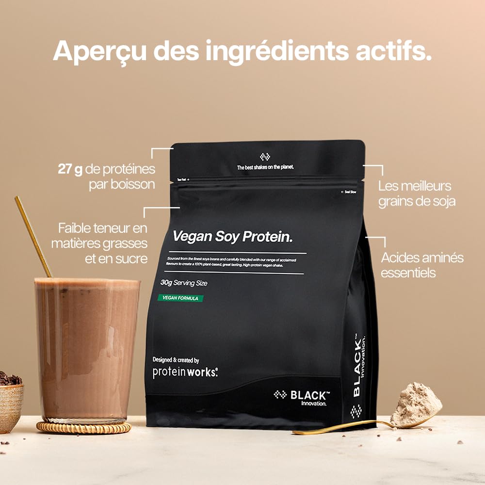 The Protein Works – Protéine de Soja 90 – Protéine Pour Végétaliens et Végétariens – Shaker et Cuillère Doseuse Gratuits - Chocolat Onctueux - 2kg | Isolat Protéine Soja Premium, Faible Gras, Sans Sucre Ajouté, 27 g Protéines, Nutrition 100% Végétale, 66