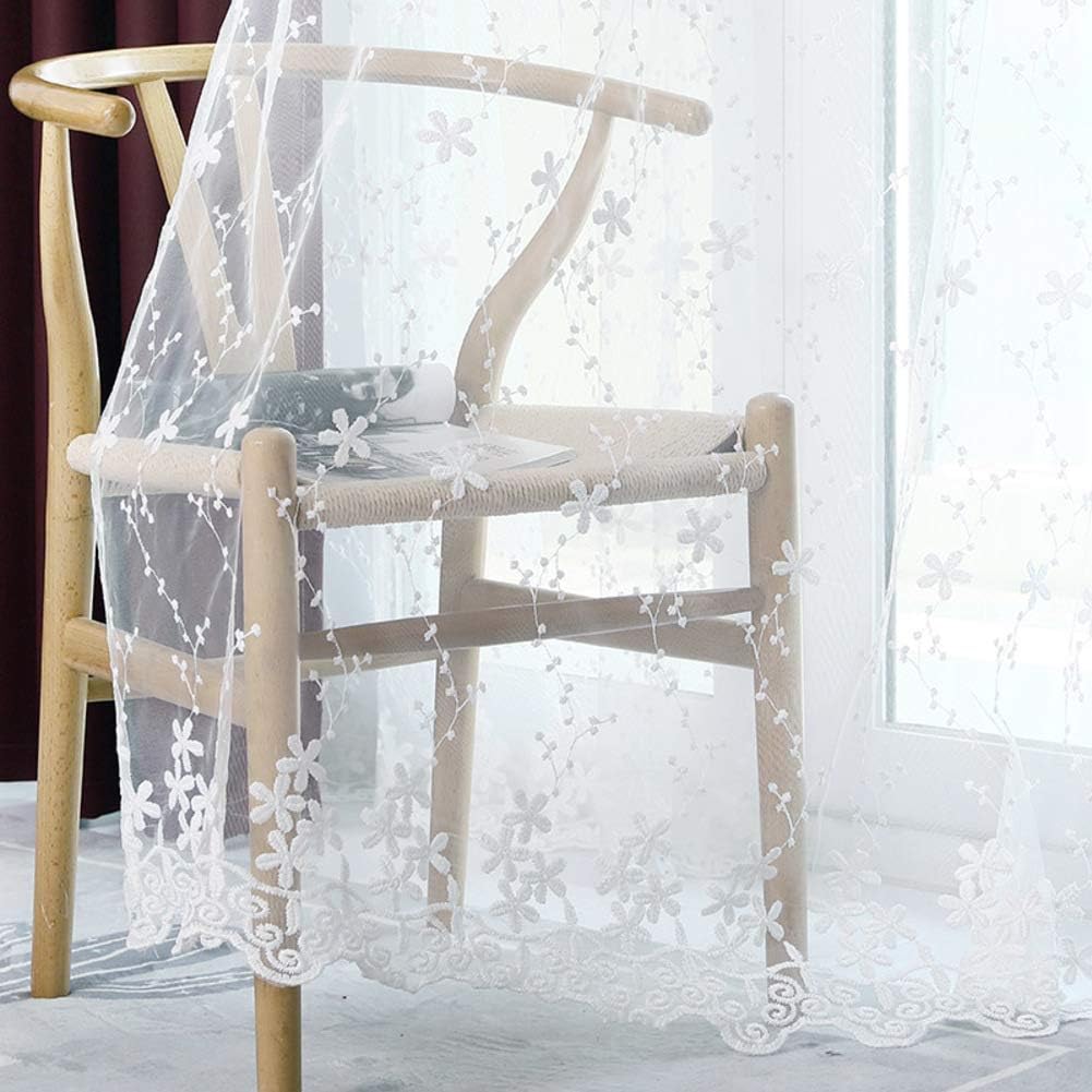 White Sheer Curtains semi Voile Drapes Voile Curtain Thermal Insulated Draperies for Living Or Kids Room-White 200x265cm(79x104inch) (White 250x265cm(98x104inch))