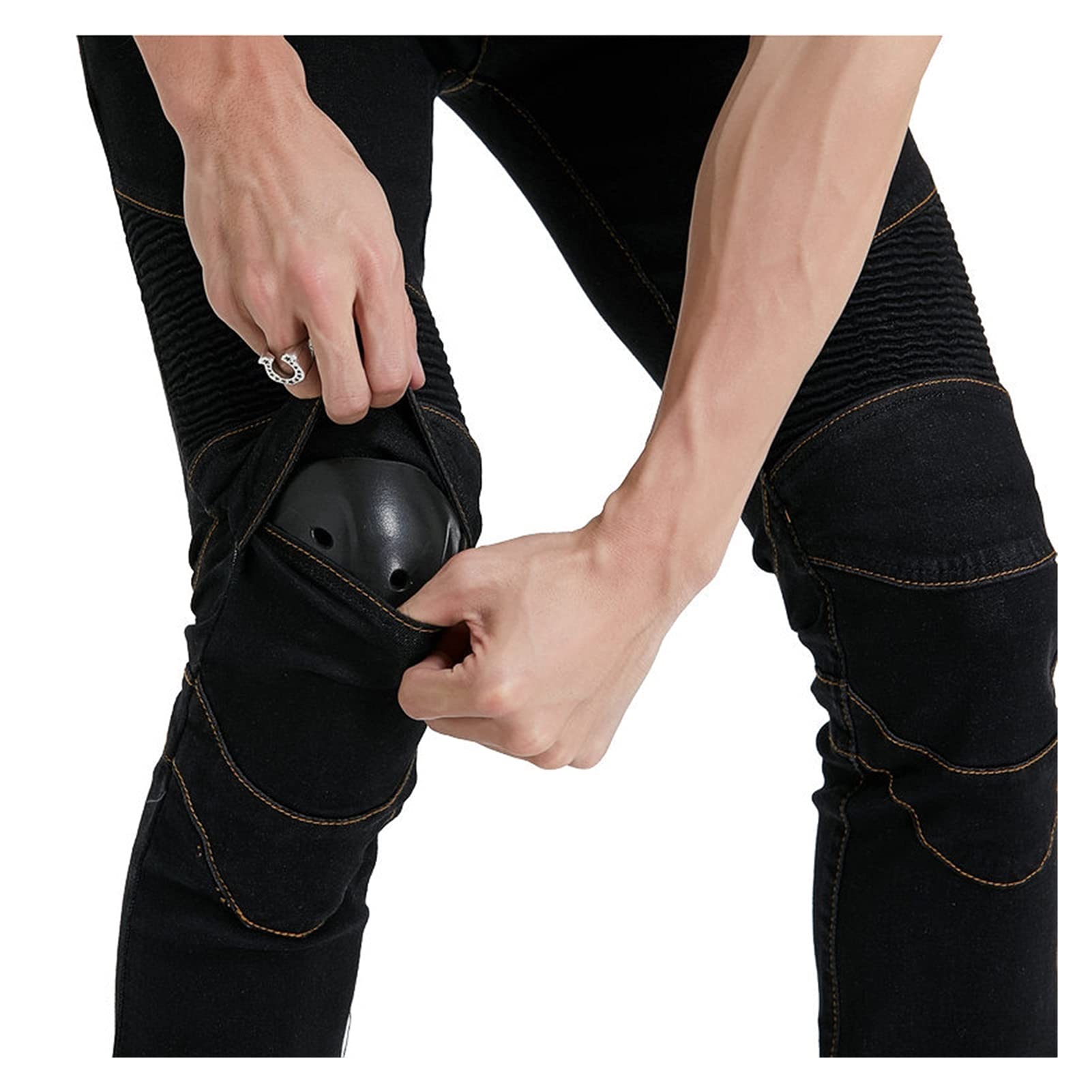 Pantalones De Motos Damas Ciclismo Cubre Los Pantalones Tela De Mezclilla, Transpirable, Resistente Al Desgaste. 4 Forros Desmontables Hombre Y Mujeres, Johns, Bicicletas, Jeans