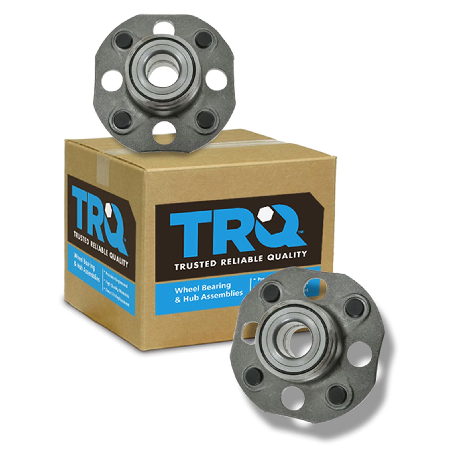 TRQ 2 Piece Rear Wheel Bearing &amp; Hub Assembly Set