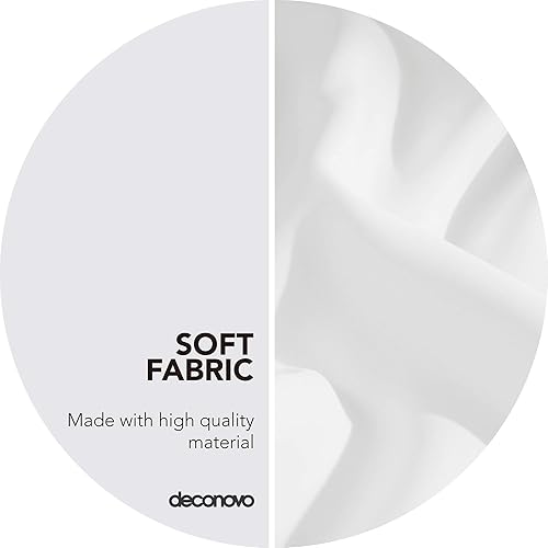 Miniatura 6 de Deconovo Cortinas blancas para oscurecer la habitación, 50% reducción de luz, para sala de estar, 38 x 84 pulgadas, 2 paneles de cortina, blanco puro