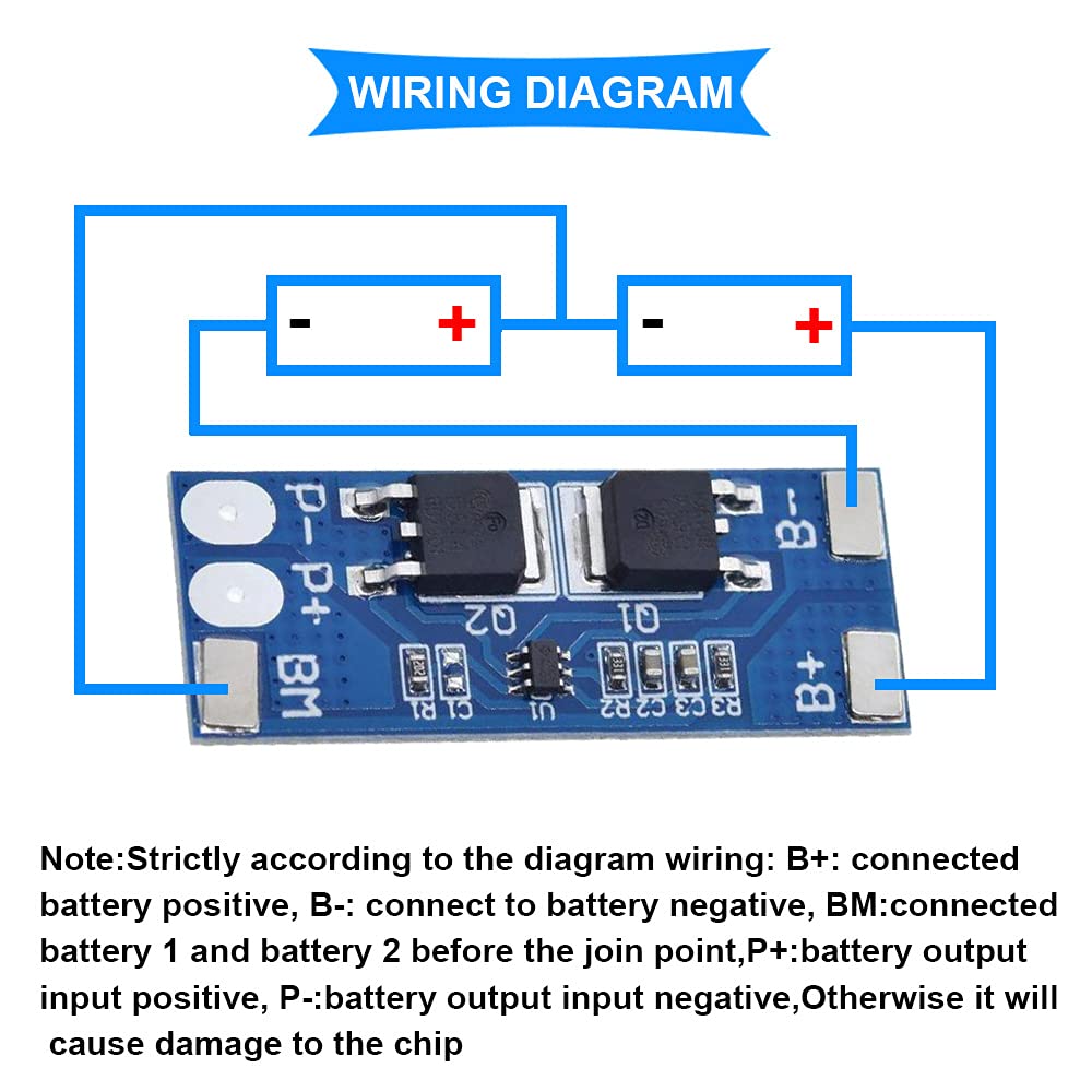 DollaTek Scheda Protezione Batteria Li-ion 2S 7.4V - 10 Pezzi, Per Cellule 18650, Corrente 3.5A, Con Bilanciamento - Foto 10