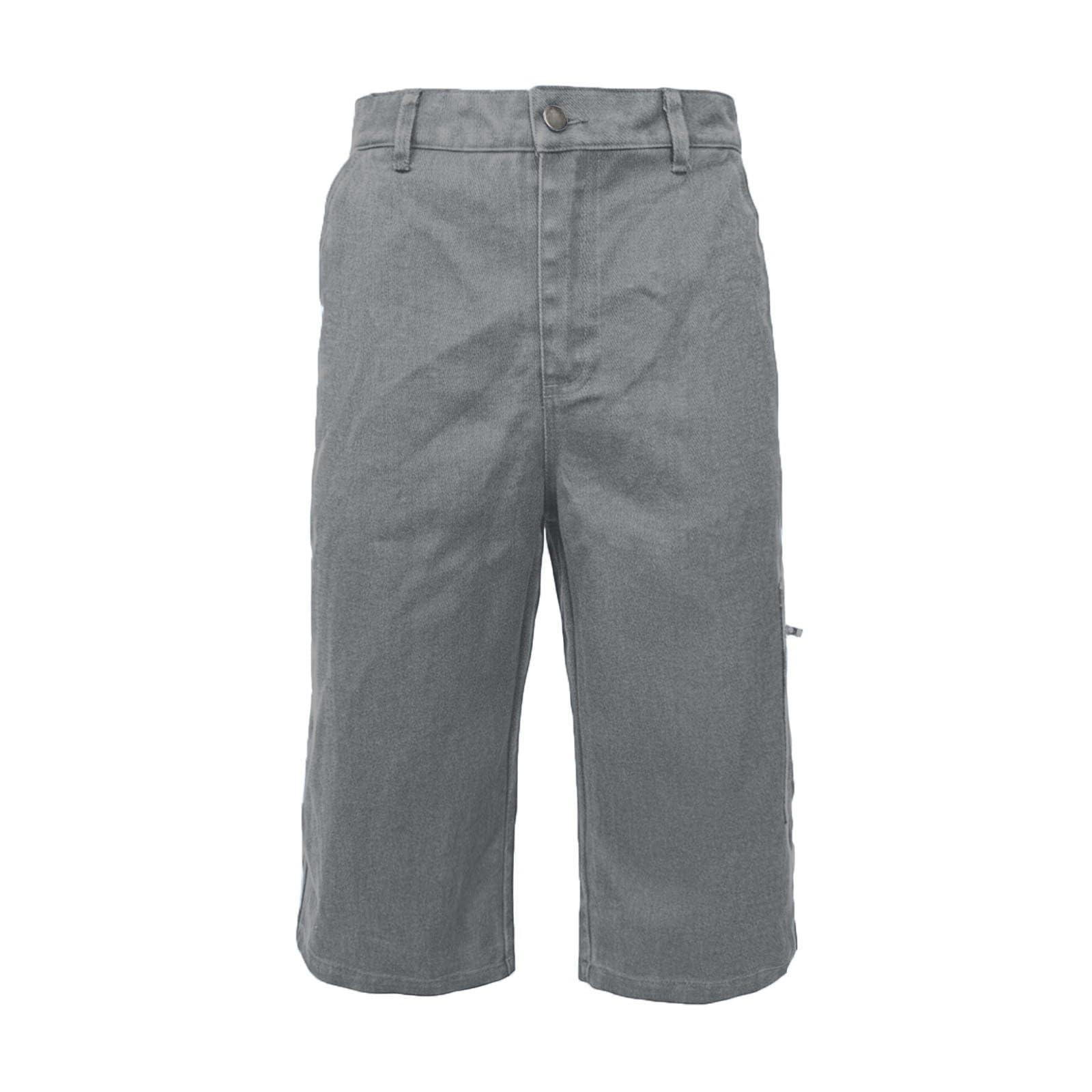 Pantalones Casuales Bolsillos Laterales Cremallera, Vaqueros Mezclilla Liso, Corte Holgado Pierna Recta, Mujer