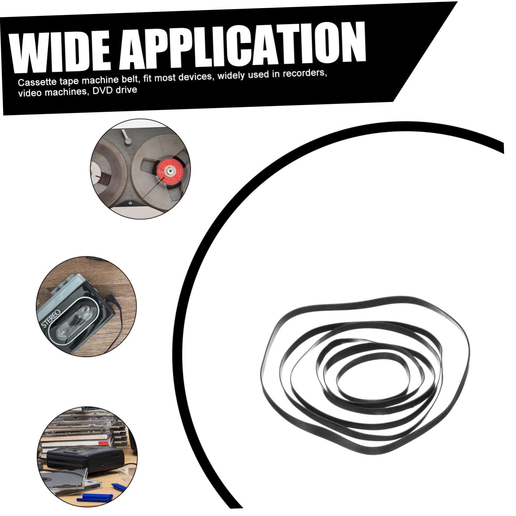 Holibanna 50Pezzi Cinture Per Registratori Cinghie Piatte Per Riparazione Cassette Compatibili Con Dvd e Videoregistratori e Resistenti