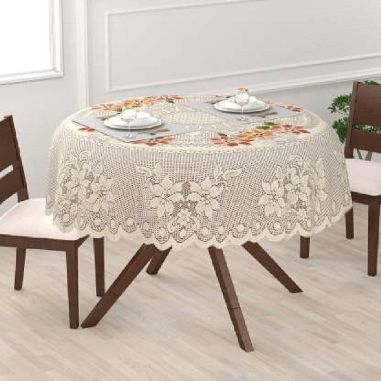 Table Cover, Floral Pattern, Brown, 102 x 152 Centimeters-image-44
