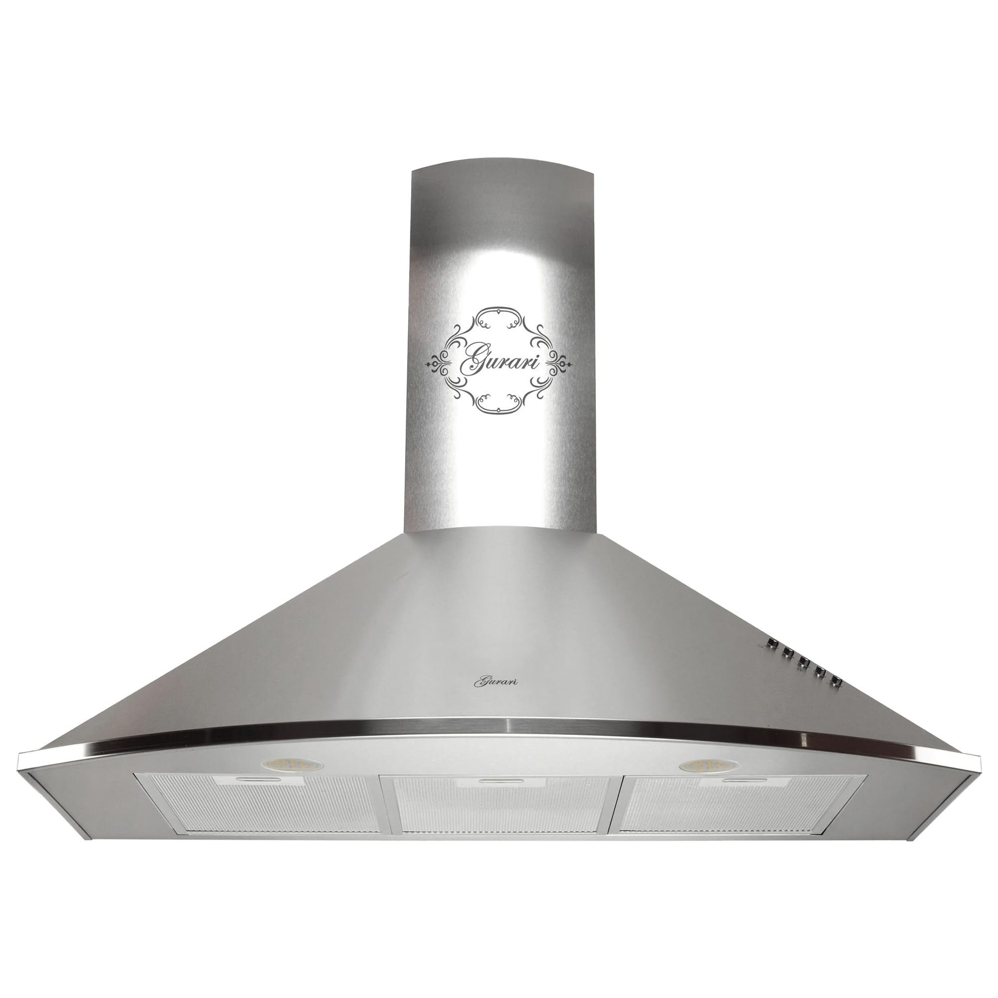 Gurari 046 IS Campana Extractora de Pared 90 cm • 1000 m³/h • Lujo • 3 Velocidades • LED • Acero Inoxidable • Recirculación Posible