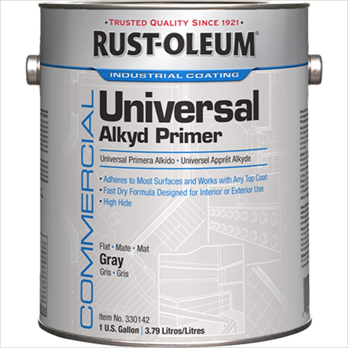 Rust-Oleum Universal Metal Primer Grey Flat 1 Gallon, 128 Fl Oz (Pack of 1)