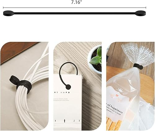 Miniatura 3 de SMART&COOL Bridas magnéticas de silicona reutilizables para agrupar y organizar, sostener cosas, marcadores de libros, imanes de refrigerador,