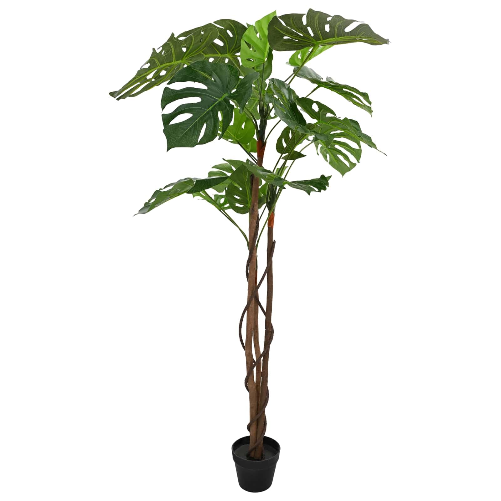 Sztuczna monstera roślina o wysokości 170 cm, roślina pokojowa w doniczce z tworzywa sztucznego, łatwa w pielęgnacji, sztuczna roślina do salonu, biura, jako dekoracja korytarza