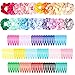 Produktbild WATINC 100 Stück Bunte Haarspangen Silk Satin Haargummis Set 20Pcs Seidensatin Starke Traceless Scrunchies Haarbänder 80Pcs Metall Süßigkeiten Farben Snap Haarclips Haarklammern Haarschmuck für Frauen