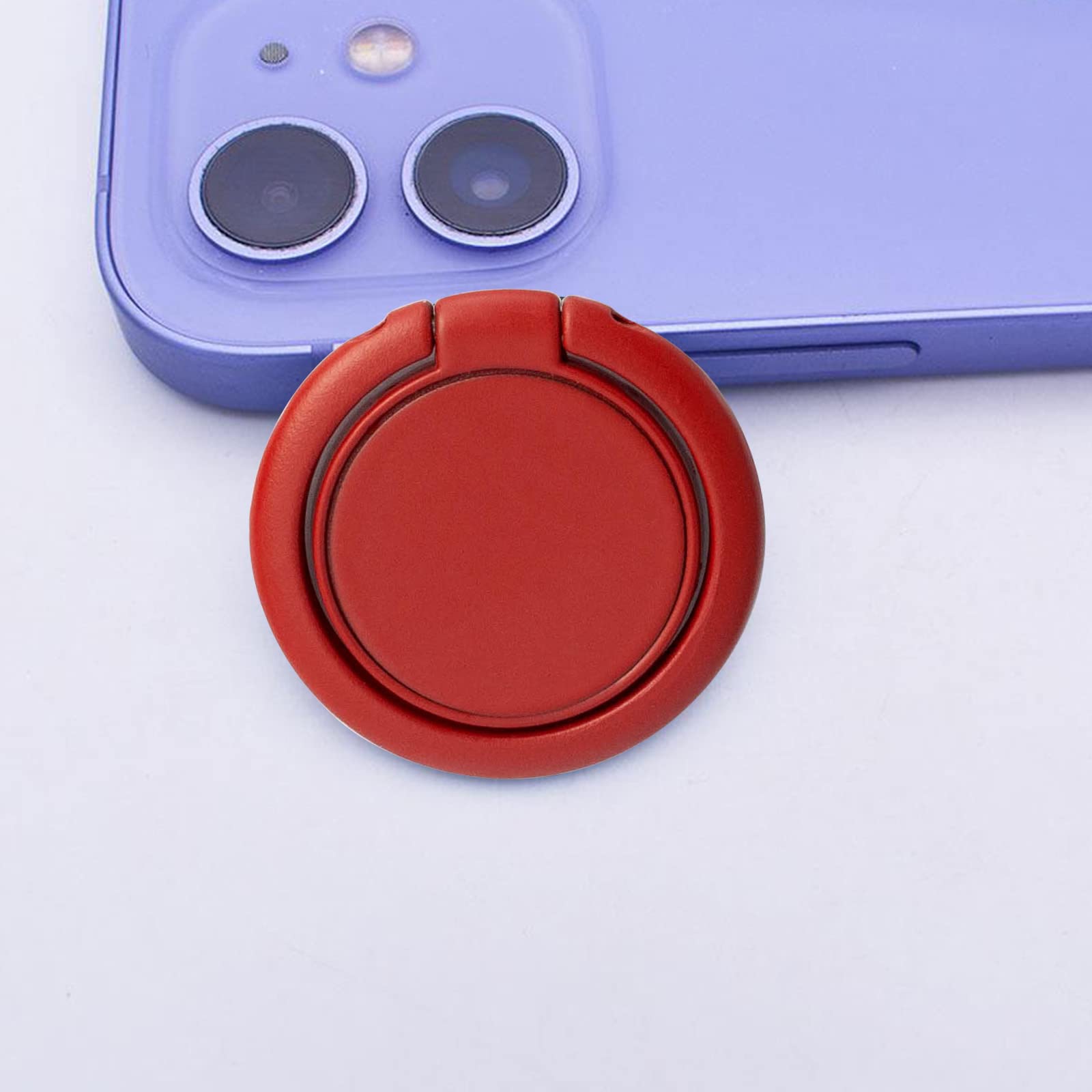 [Confezione da 2] Supporto ad anello per telefono cellulare con finitura opaca, rotazione di 360 gradi e anello regolabile a 180 gradi con impugnatura in metallo satinato (rosso)