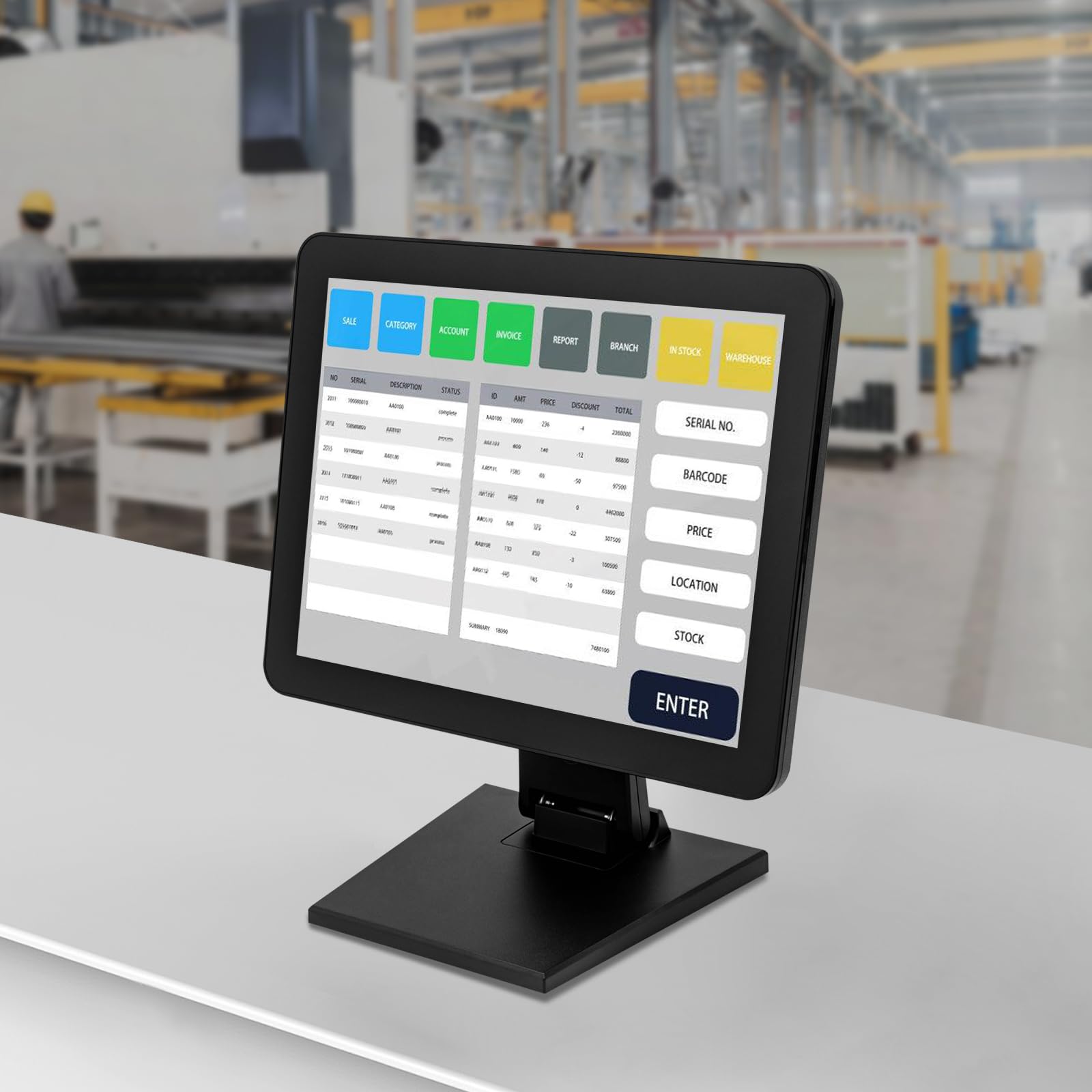 15 pollici Registratore di cassa, display di cassa Lcd Touch Cassa, pieghevole, per abbigliamento, supermercati, hotel