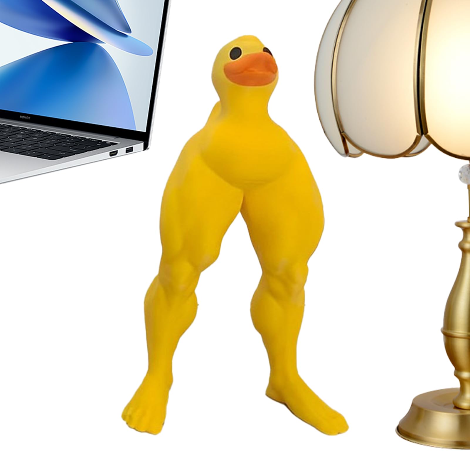 Sculpture de canard aux jambes musculaires, le cadeau créatif idéal