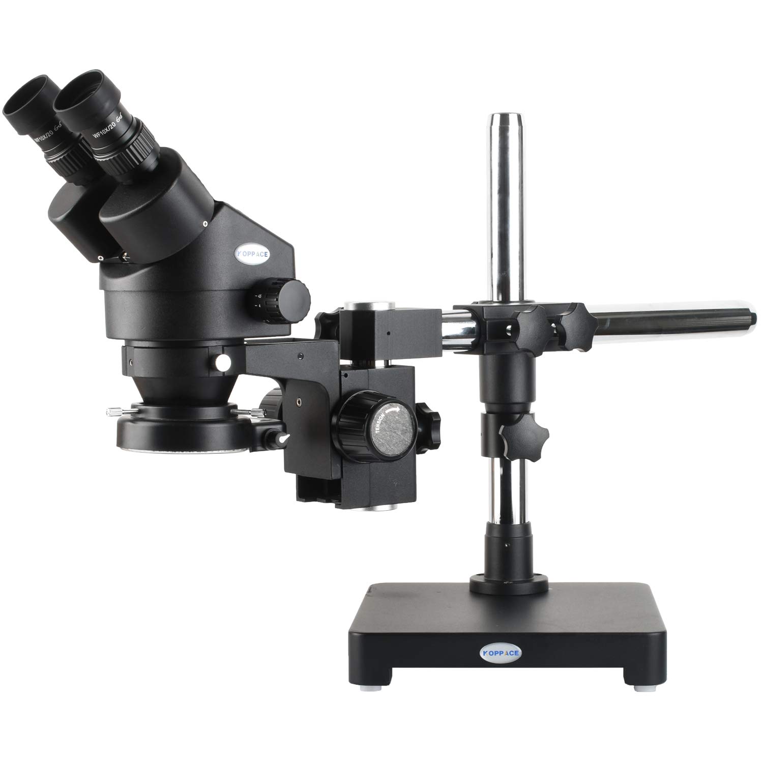 KOPPACE 3.5X-90X Black Stereo Binocular Microscope 144 LED Ring Light Includes 10X 20X Eyepiece Mobile Phone Repair Microscope