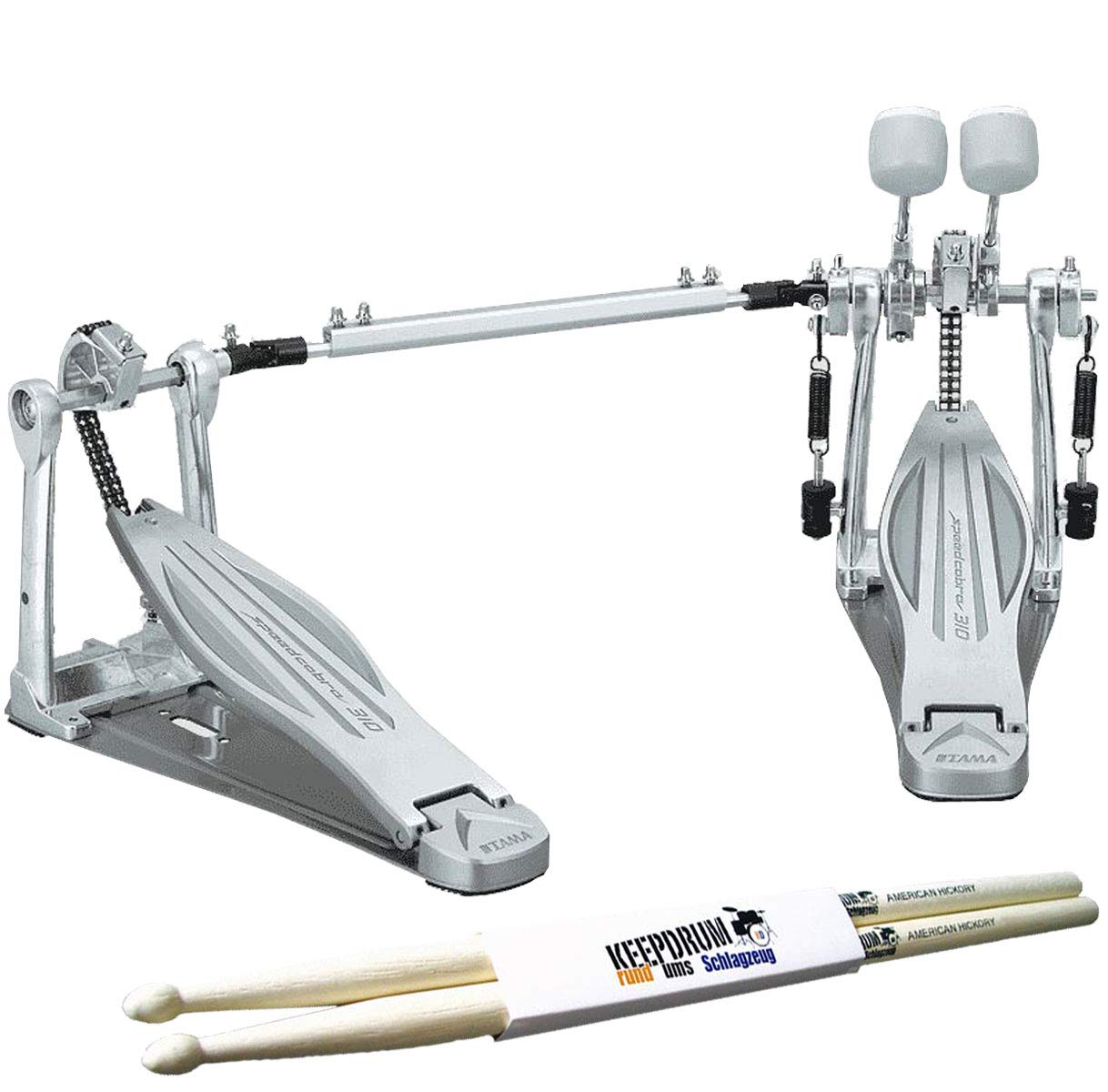 Tama HP310LW Speed Cobra Doppelfußmaschine + keepdrum Drumsticks 1 Paar