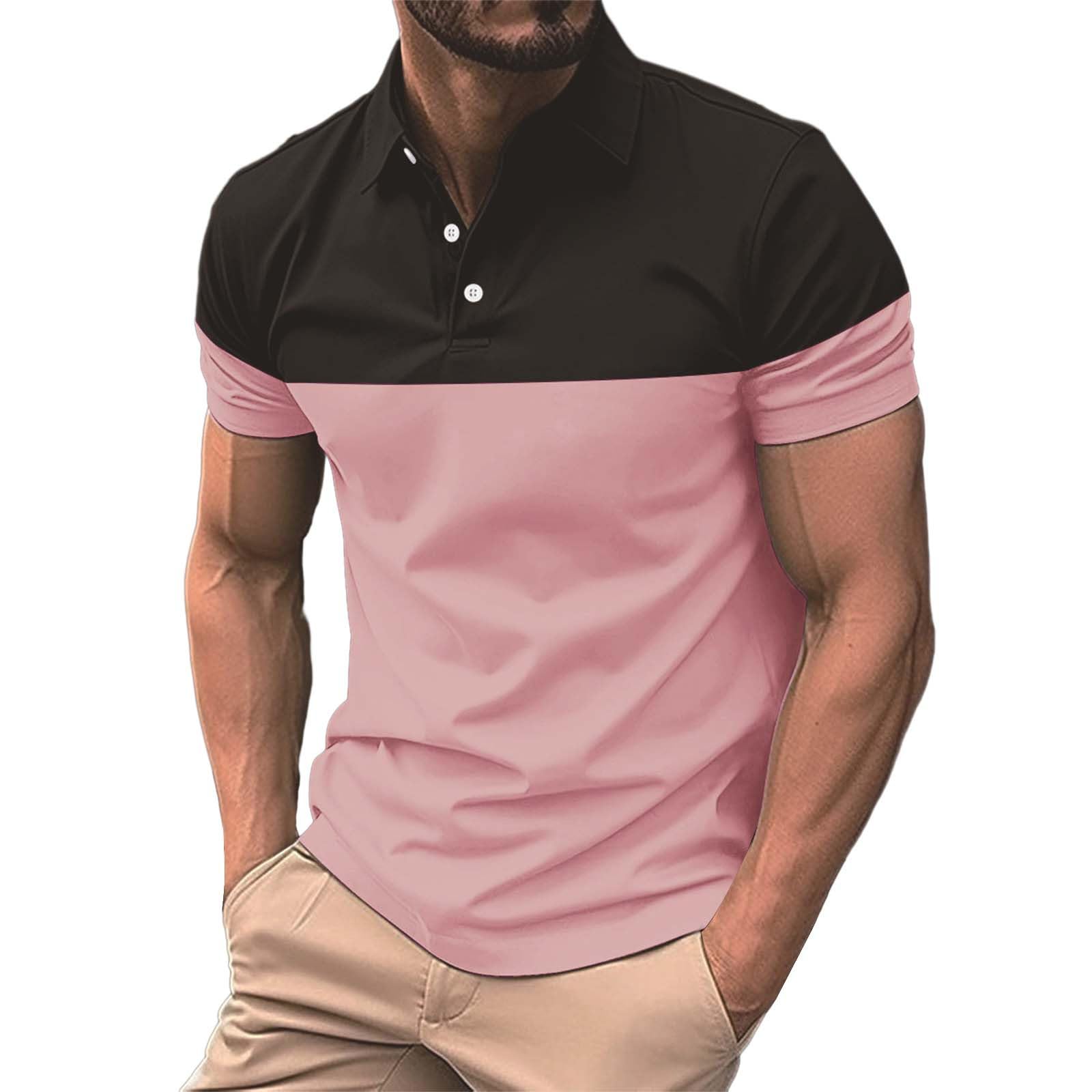Poloshirts für Herren Kurzarm Golf Tennis Tshirt Polo Shirts Atmungsaktives Polohemd Slim Fit Muskel-Poloshirt Outdoor Sport Kurzarmhemd Knopfleiste Freizeithemd Angebote des Tages Heute Deal