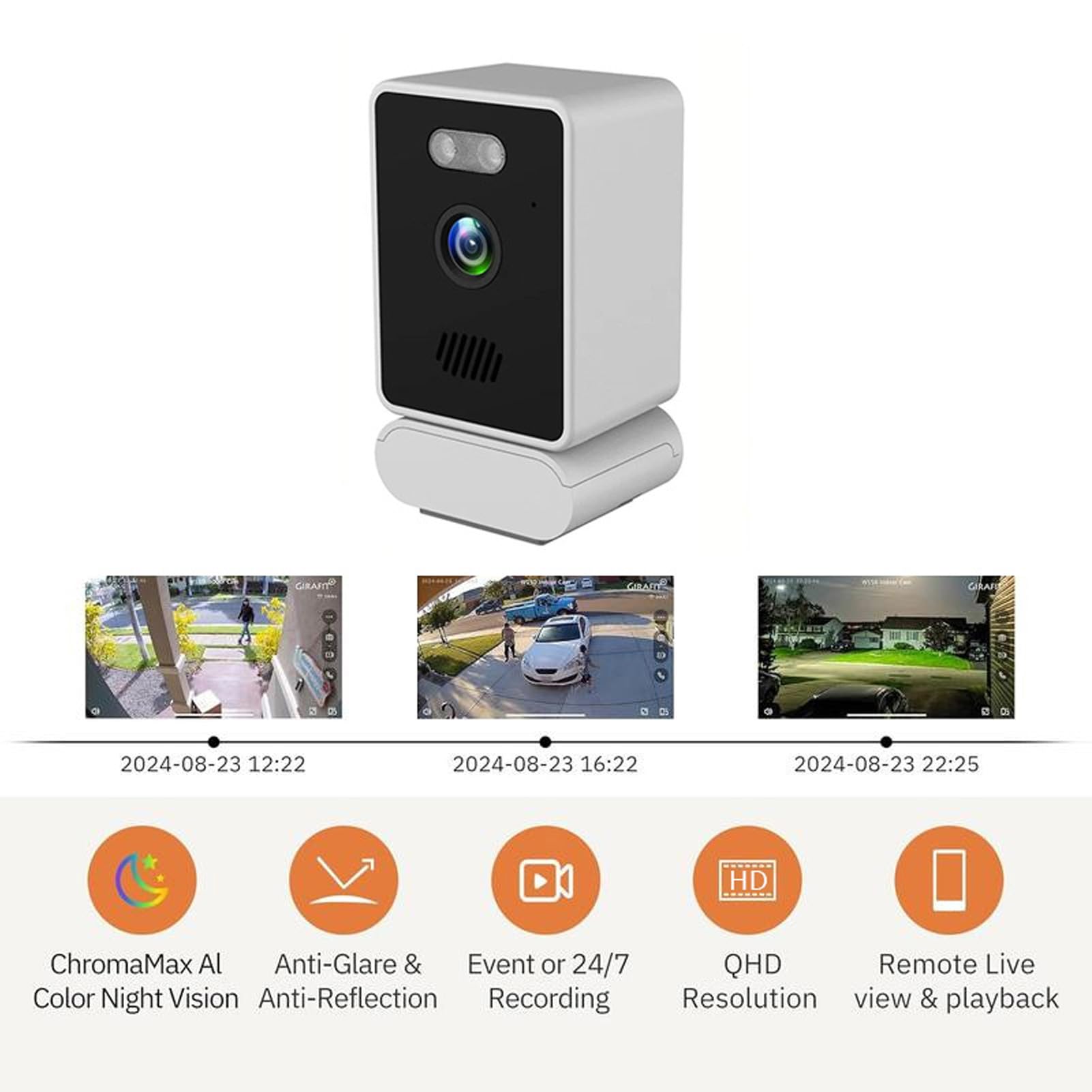 Kamera Okienna, Kamera Wewnętrzna 3 MP 2K 2,4 GHz 5 GHz Wi-Fi dla Bezpieczeństwa w Domu z funkcją Wykrywania Ruchu Wbudowany Mikrofon i Głośnik Nagrywanie 24/7 Łatwa Szybka