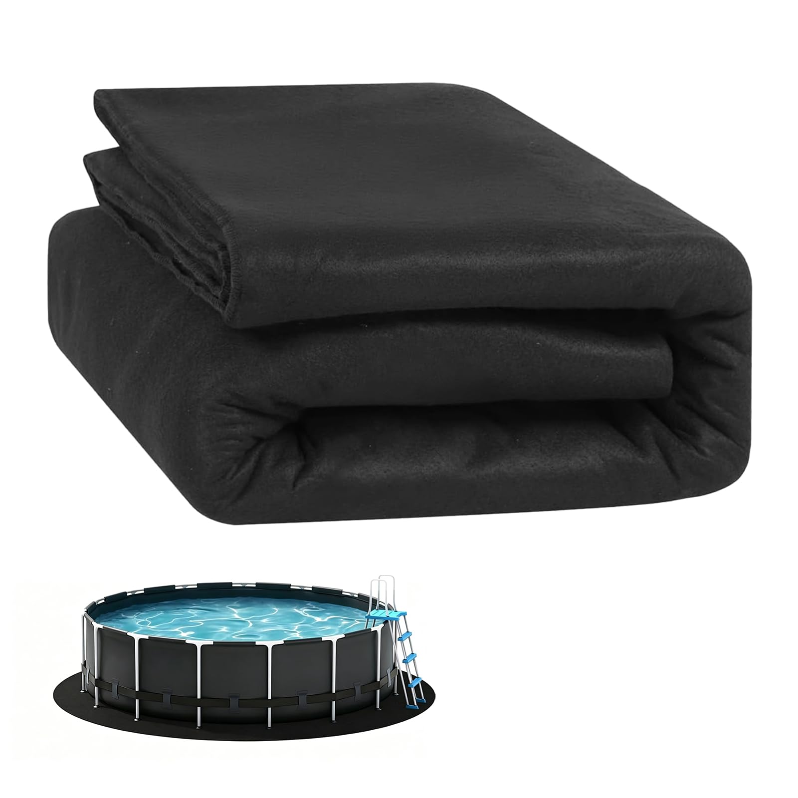 Poolunterlage Rund 460cm, Outdoor 200g/m², Rutschfeste Bodenschutzmatte für Aufstellpools & Whirlpools