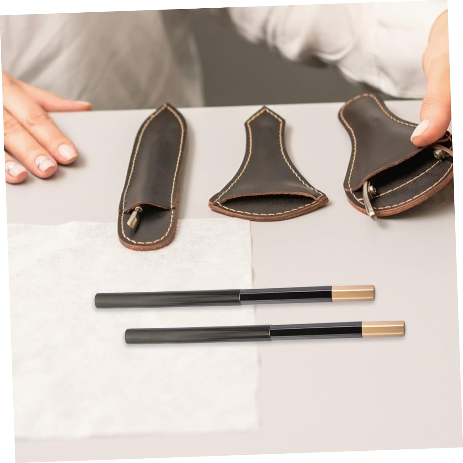 Metal Manicure Brush Caps 5Pcs Zinc Alloy Lightproof