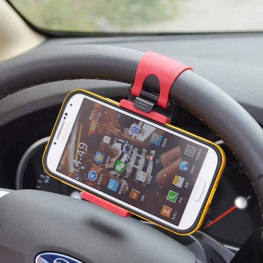 Black Red Mobile Phone Holder Mount Clip Buckle Socket Hands