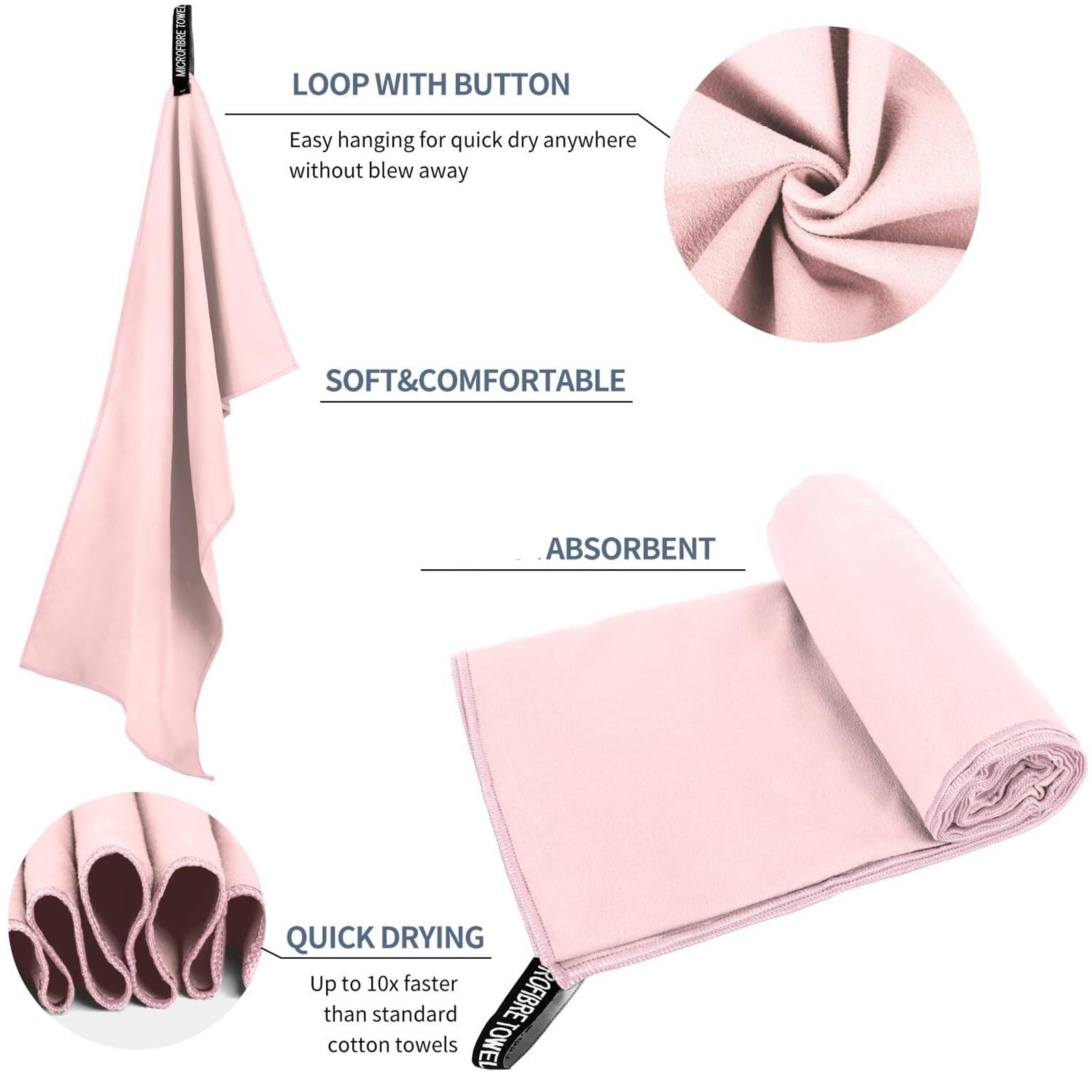 Serviette Sport Serviette de Sport en Microfibre, absorbante et légère, à séchage Rapide, idéale for Le Camping(Dark Grey,L 76x152 CM)