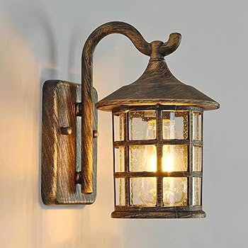 アンティーク風　ウォールランプ　屋外照明　アイアン　美しい Amazon.co.jp: ALLUCK 屋外 ウォールランプ アンティーク ブラケット