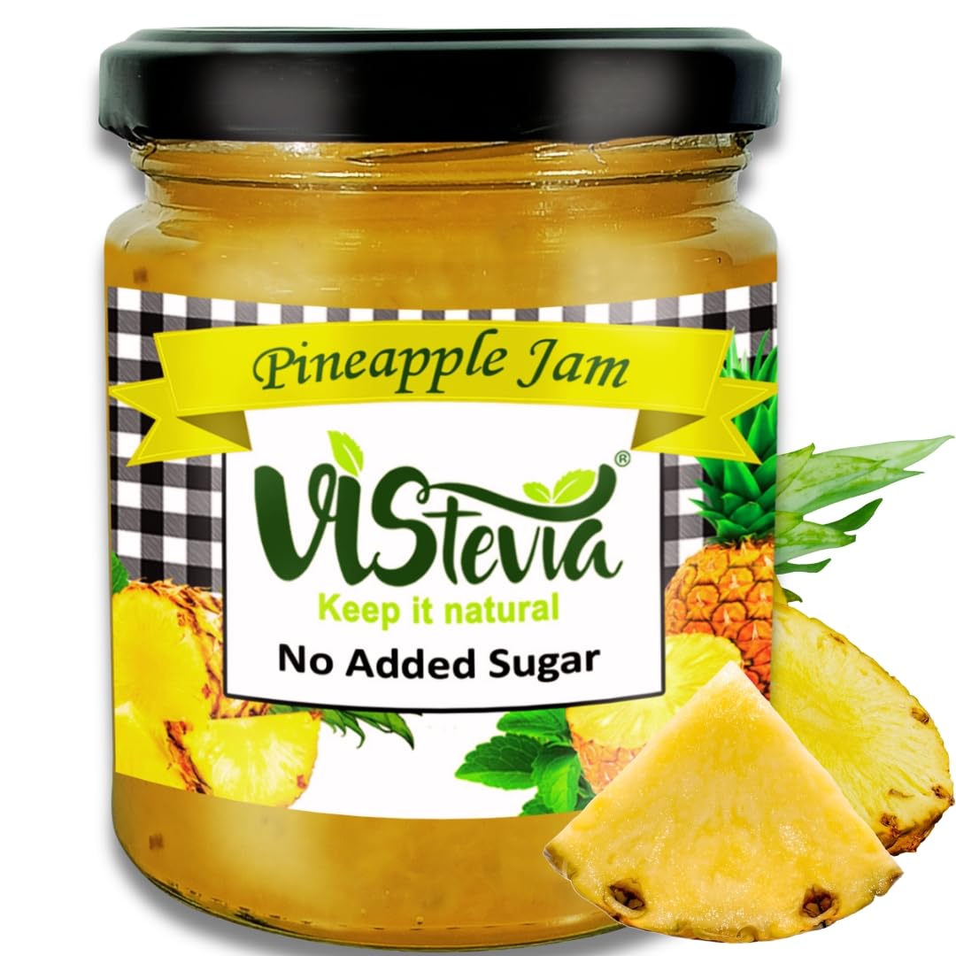 Vistevia Sugar Free Pineapple Jam, Diabetic and Keto Friendly - Sweetened Naturally with Stevia, More Than 60% Pineapple Content - Tastes Delicious - Pack of 1 (220GM) (B09HH9GTD4) Amazon Price History, Amazon Price Tracker