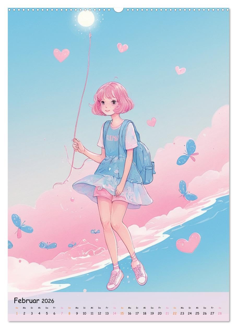 Träume eines jungen Herzens – Eine Manga-Reise zur Selbstfindung (hochwertiger Premium Wandkalender 2026 DIN A2 hoch), Kunstdruck in Hochglanz: Eine ... Träumen und der ersten Liebe (CALVENDO Kunst)