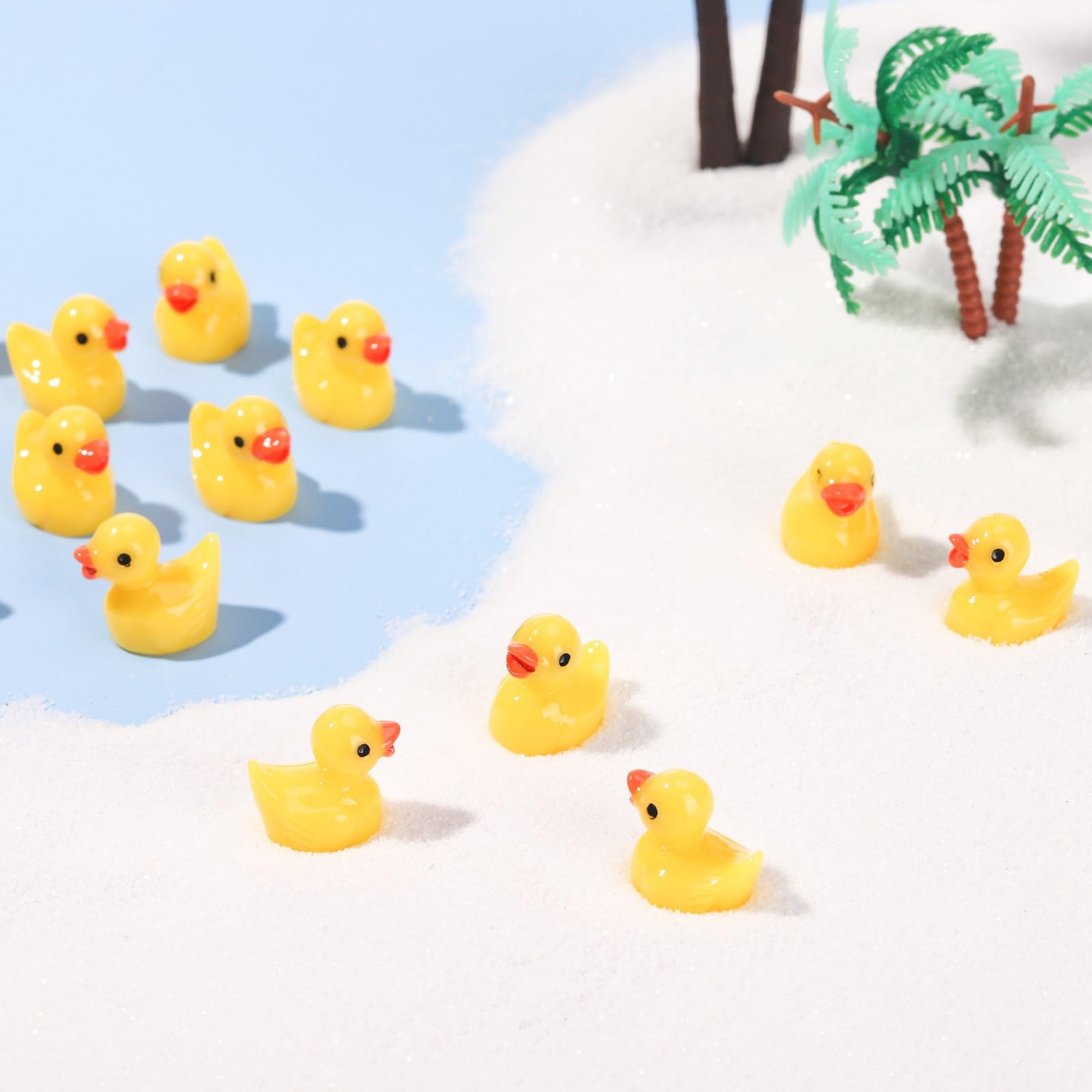 Ensemble De 6 Pièces Ornements Lumineux En Forme De Canard En Résine Pour Mini-jardin De Fée Et