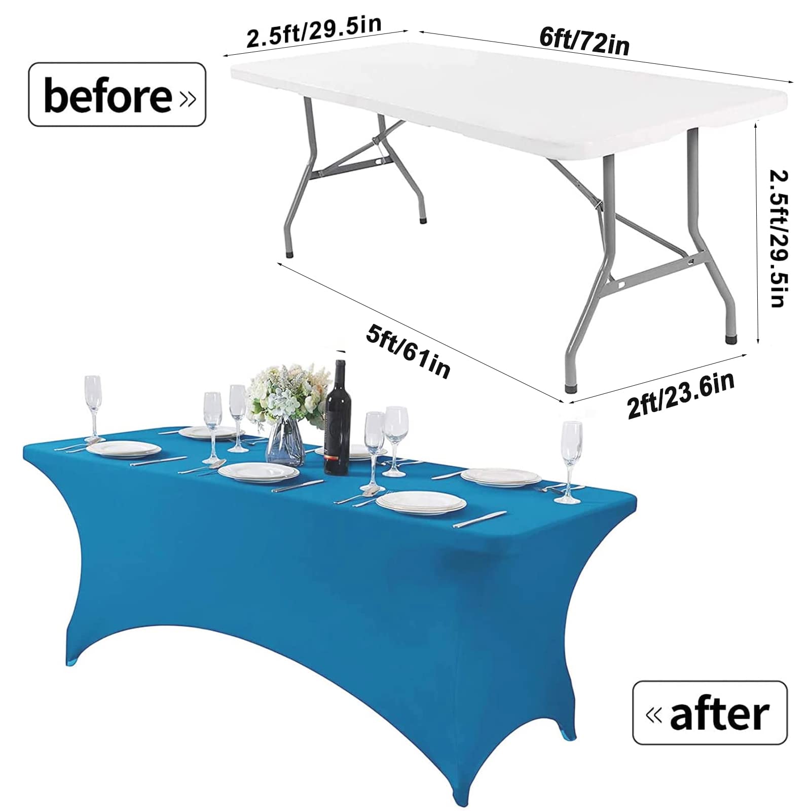 Newthinking 6FT Stretch Tablecloth for Craft Spandex Stretch Table Cloth - Image 2