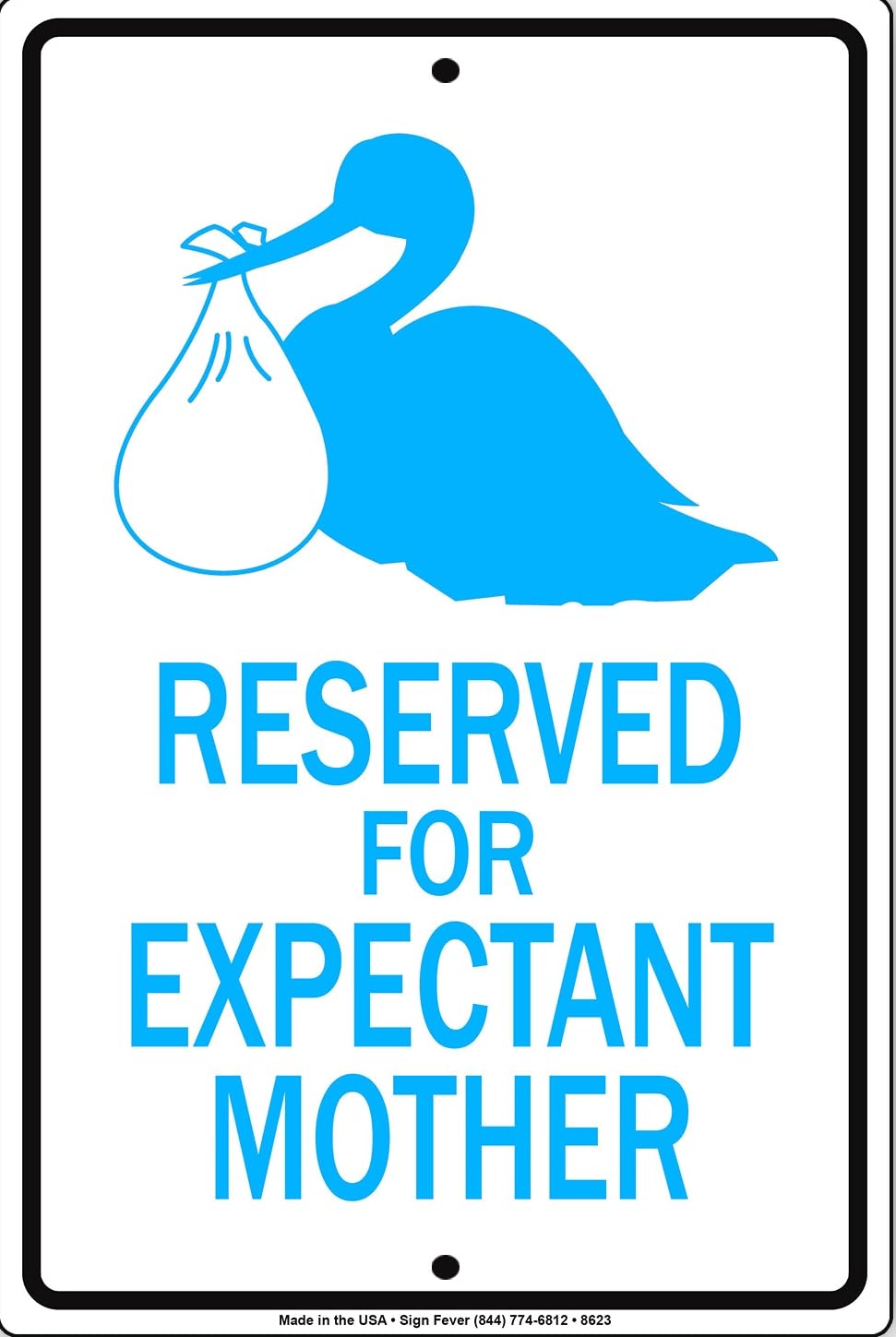 Reserved For Expectant Mother Stork Parking Novelty Decor Metal Sign